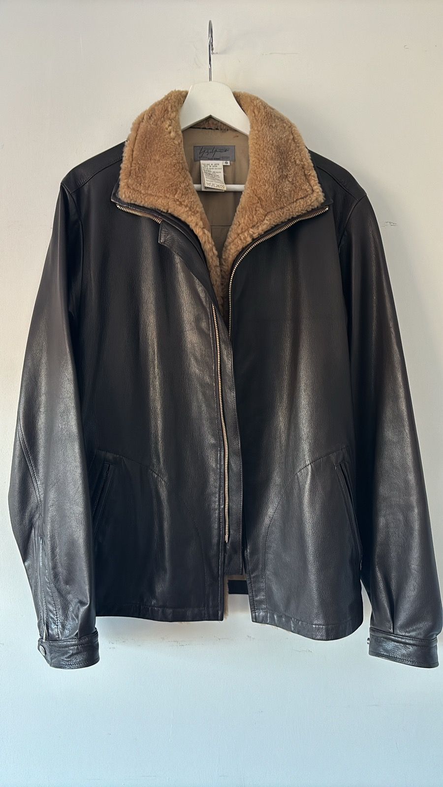Pre-owned Yohji Yamamoto Leather Jacket In Brown
