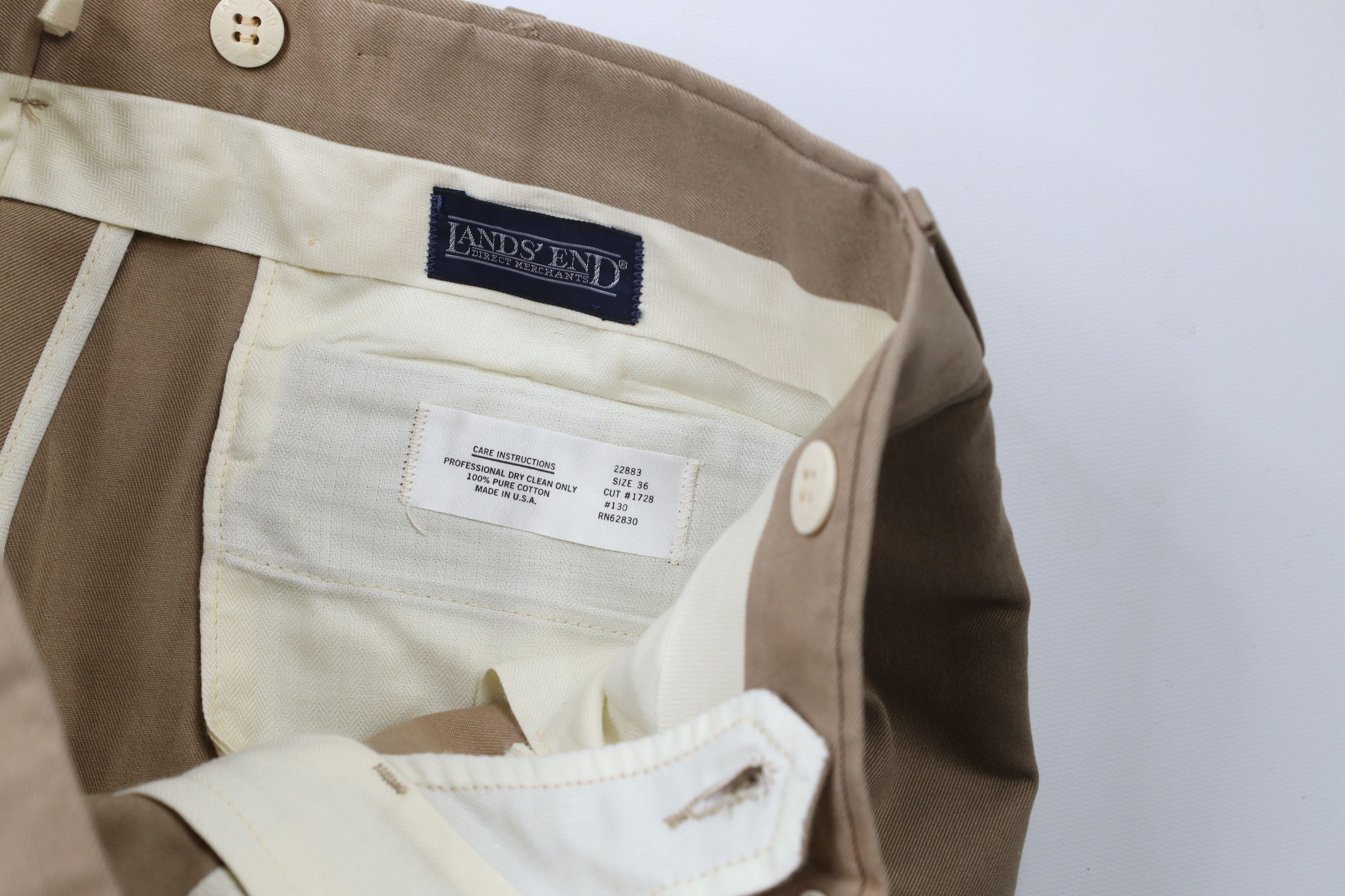 Lands' End × Vintage Vintage 90s Lands End Pleated Wide Leg Chino Pants USA Size US 36 / EU 52 - 6 Thumbnail