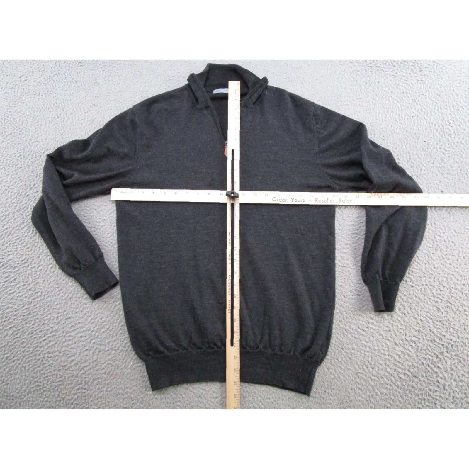Vintage Giasone Wool 1/4 Zip Sweater Mens Gray 100% Merino Pullover Size US M / EU 48-50 / 2 - 4 Thumbnail