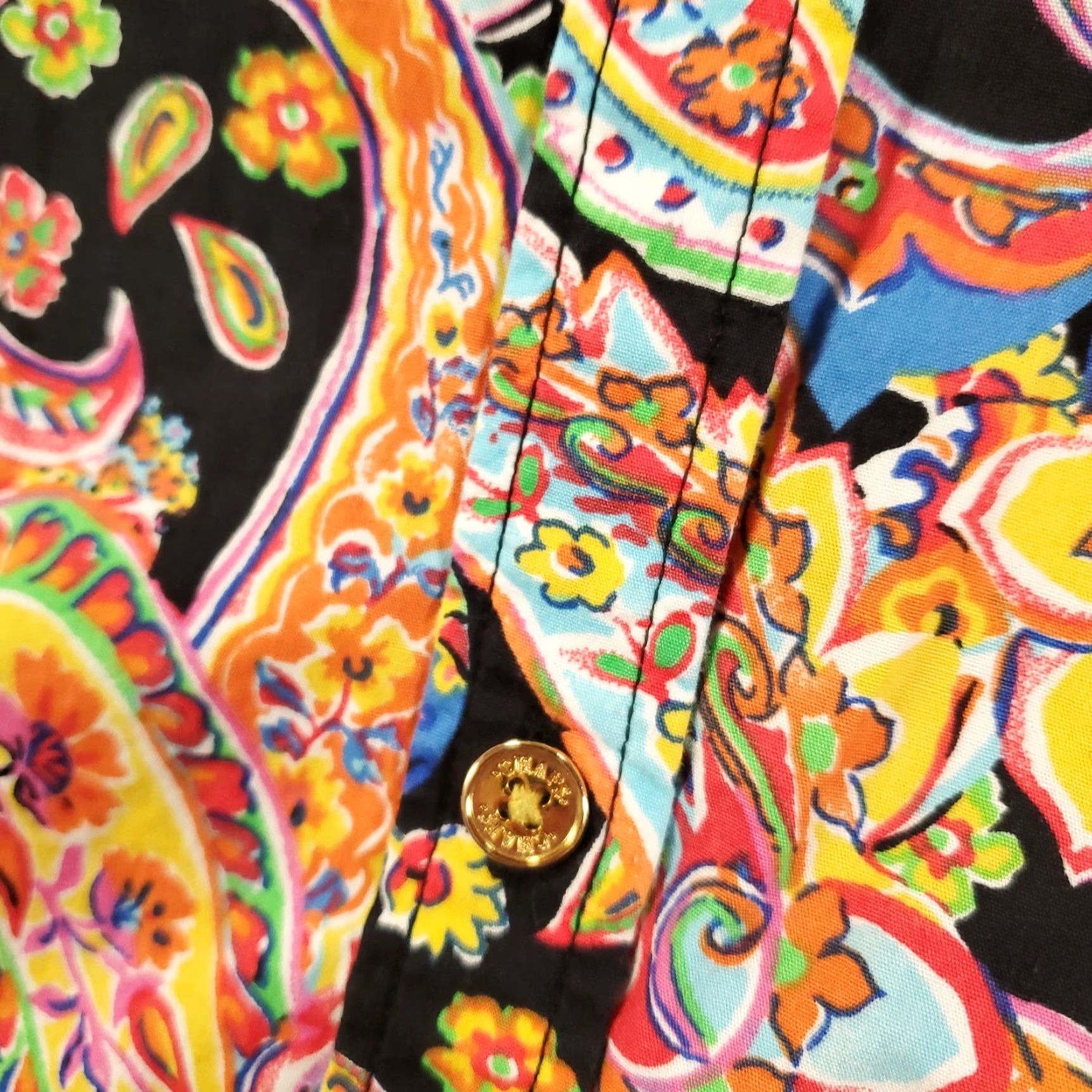 Chaps Chaps Button Up Womens 2X Colorful Bright Paisleys Avant Garde Artsy Blouse Size XXL / US 16-18 / IT 52-54 - 5 Thumbnail