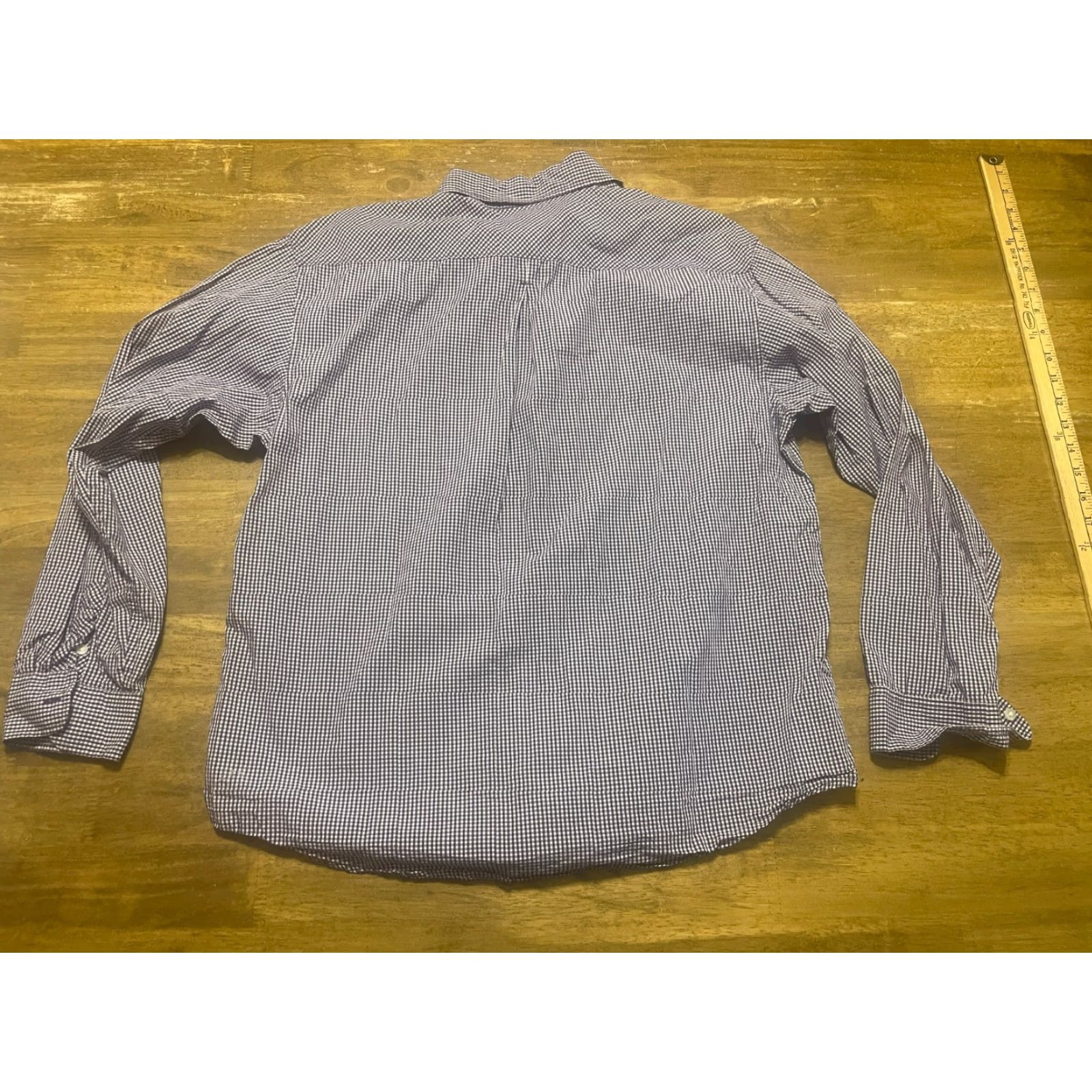 Arrow Arrow Shirt Men's Large Purple White Check Button Down Boyfriend Fit Long Sleeve Casual Regular Arrow Shirt Bed? Size US L / EU 52-54 / 3 - 2 Thumbnail