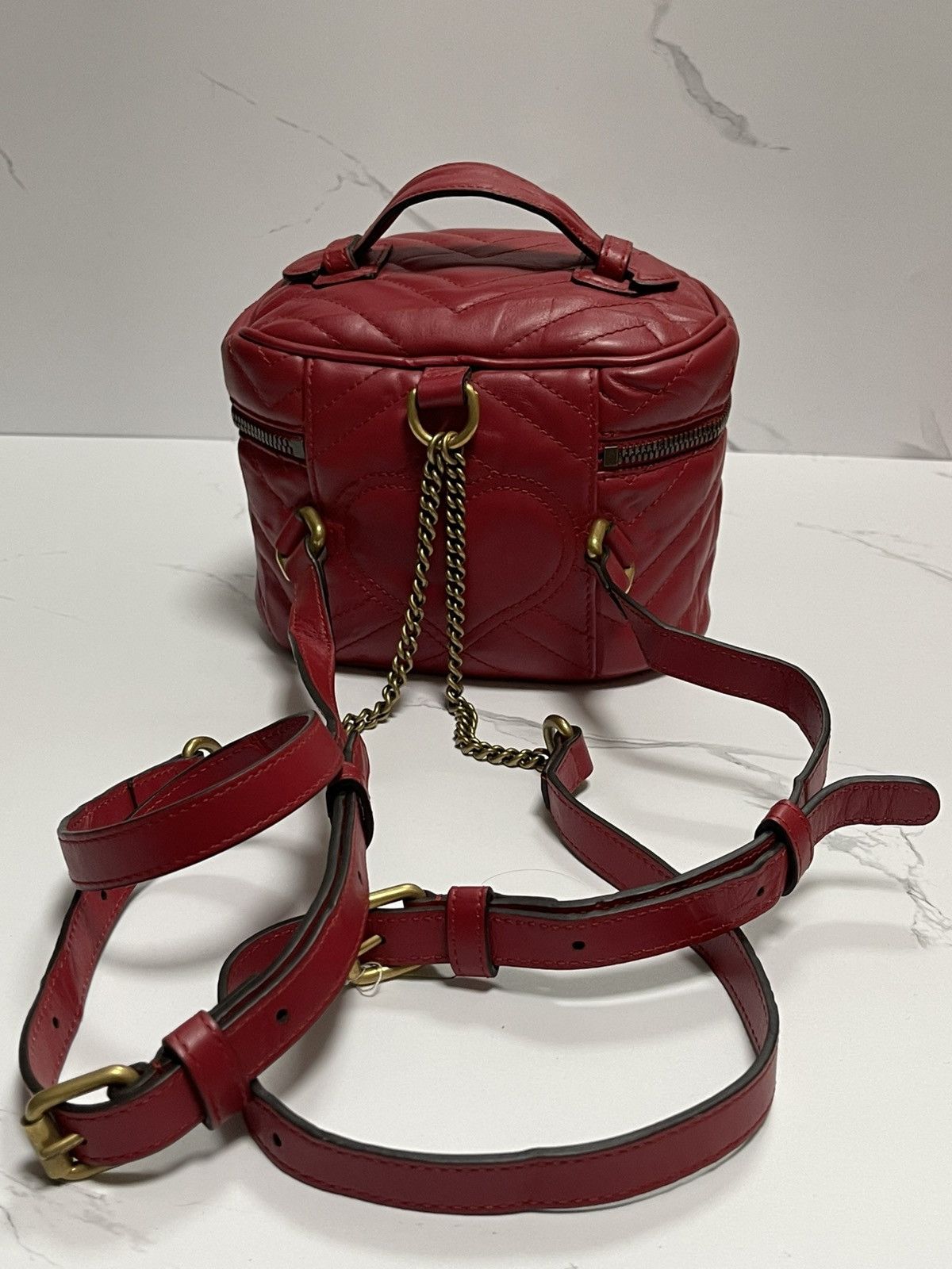 Gucci Gucci Leather Marmont Mini Backpack Size ONE SIZE - 7 Thumbnail