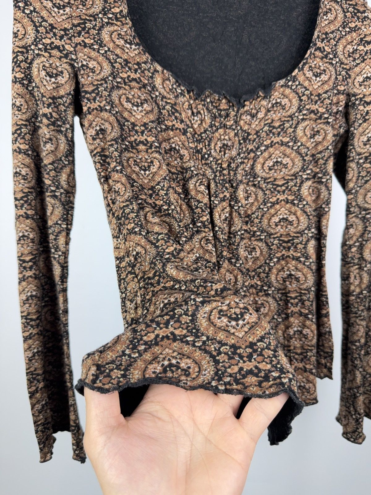 Japanese Brand Retro y2k Avant Garde Paris Paisley Mesh Top Made in France Size S / US 4 / IT 40 - 6 Thumbnail