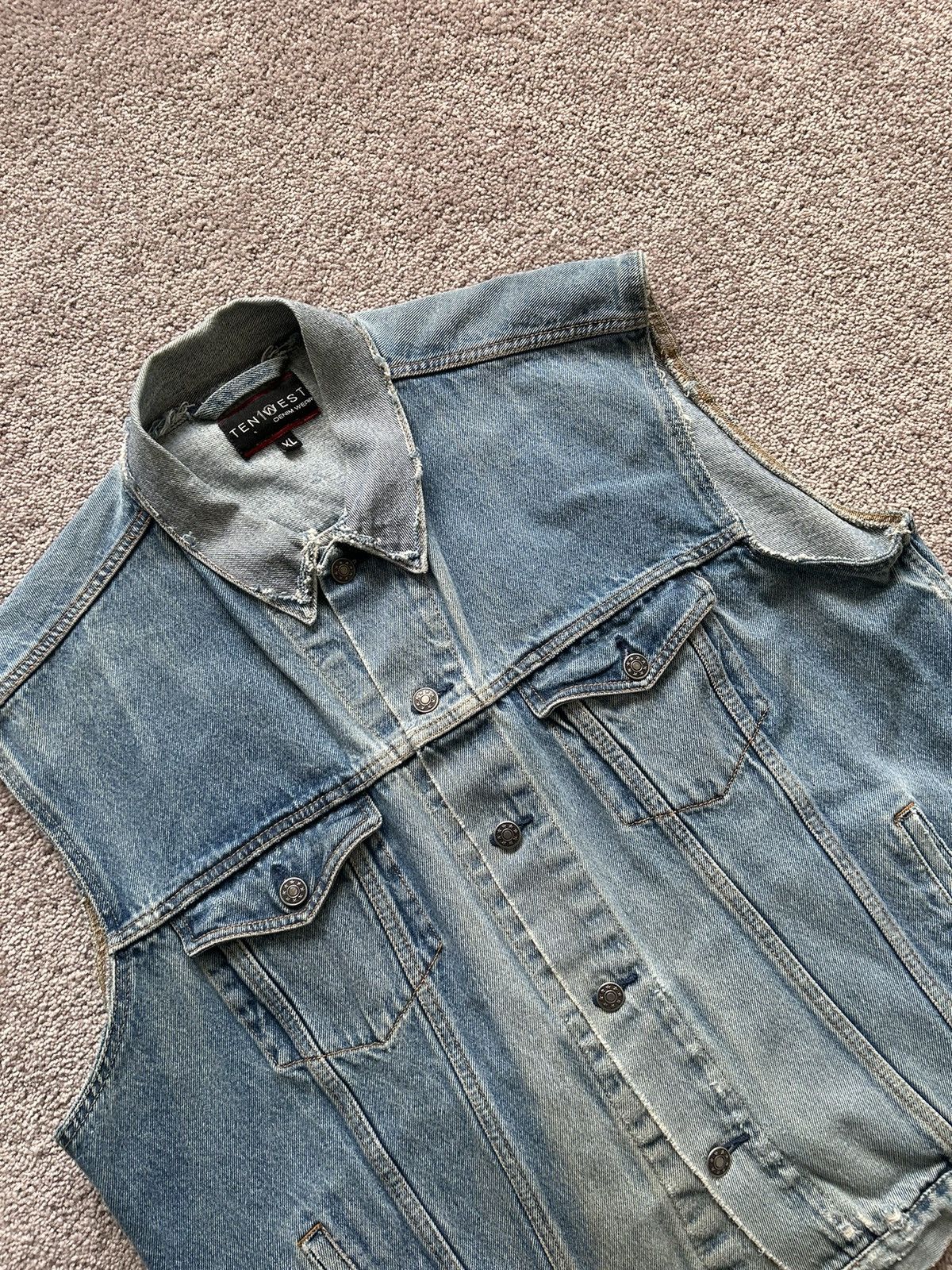 Japanese Brand × Vintage Vintage Denim Jean Jacket Vest Size US XL / EU 56 / 4 - 2 Thumbnail