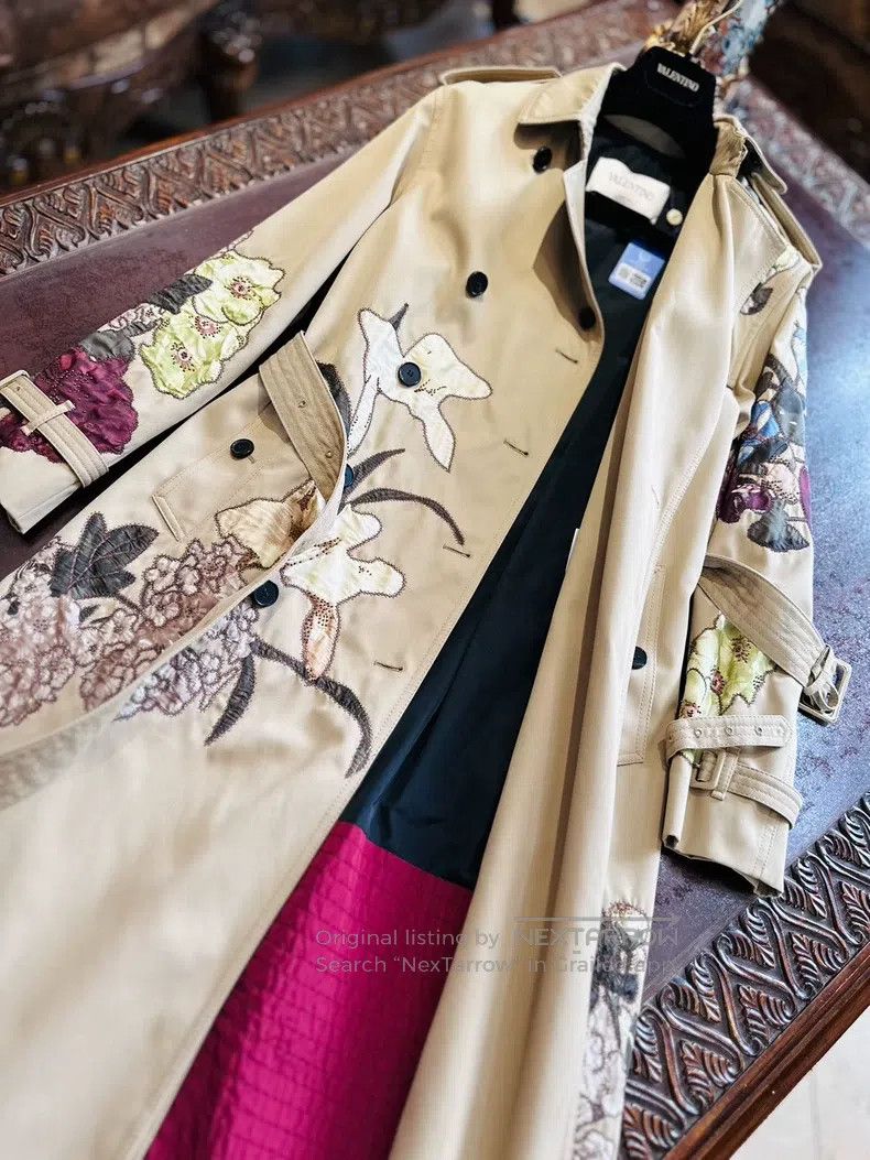Valentino Valentino Coat trench coat nailed beaded embroidery Size S / US 4 / IT 40 - 5 Thumbnail