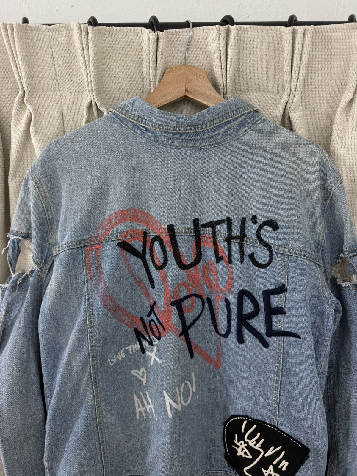 Seditionaries RARE Vintage Distressed Punk Graffiti Denim Jacket LGB Style Size US M / EU 48-50 / 2 - 14 Thumbnail