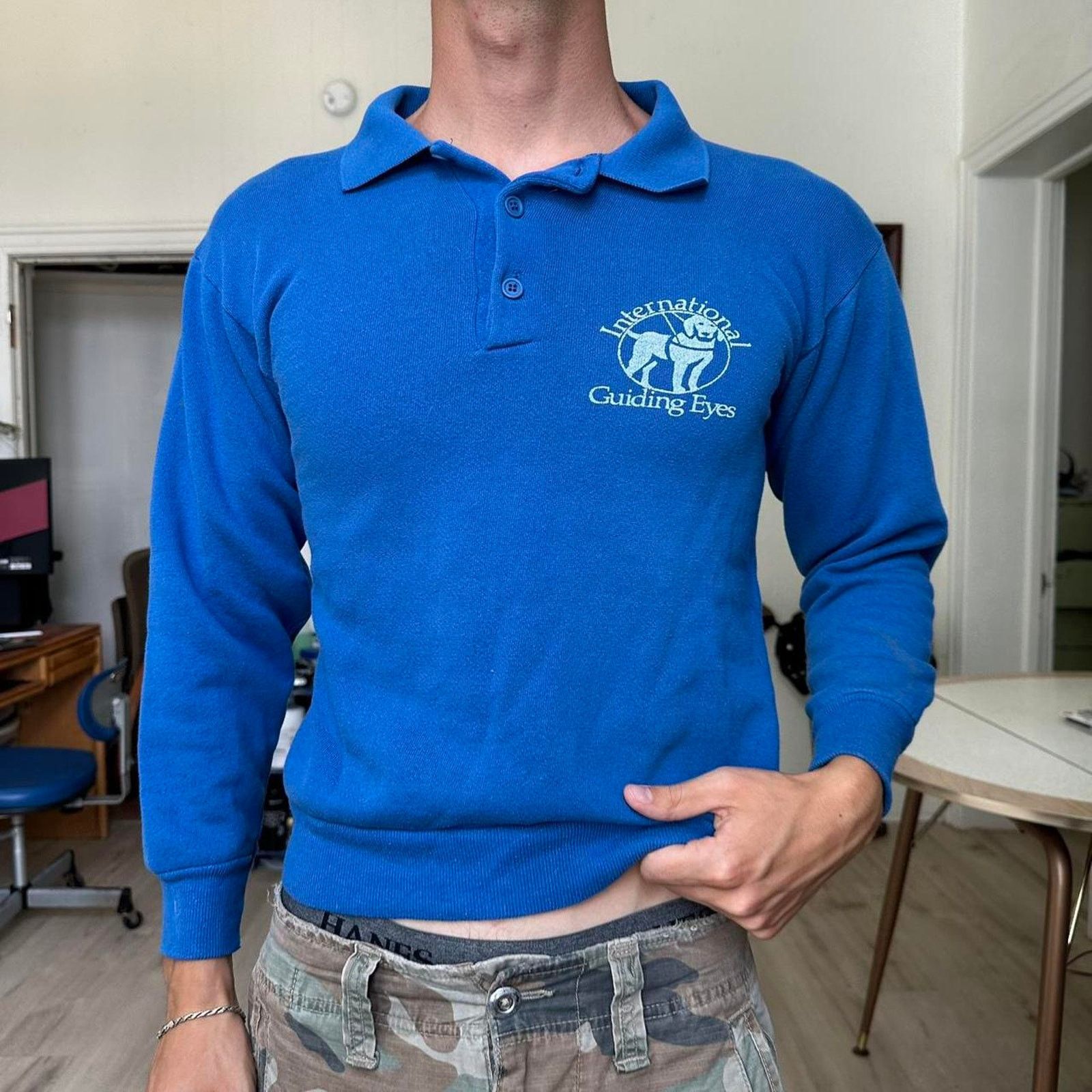 Vintage vintage 70s 80s dog walking blind rugby Crewneck sweatshirt Size S / US 4 / IT 40 - 4 Thumbnail