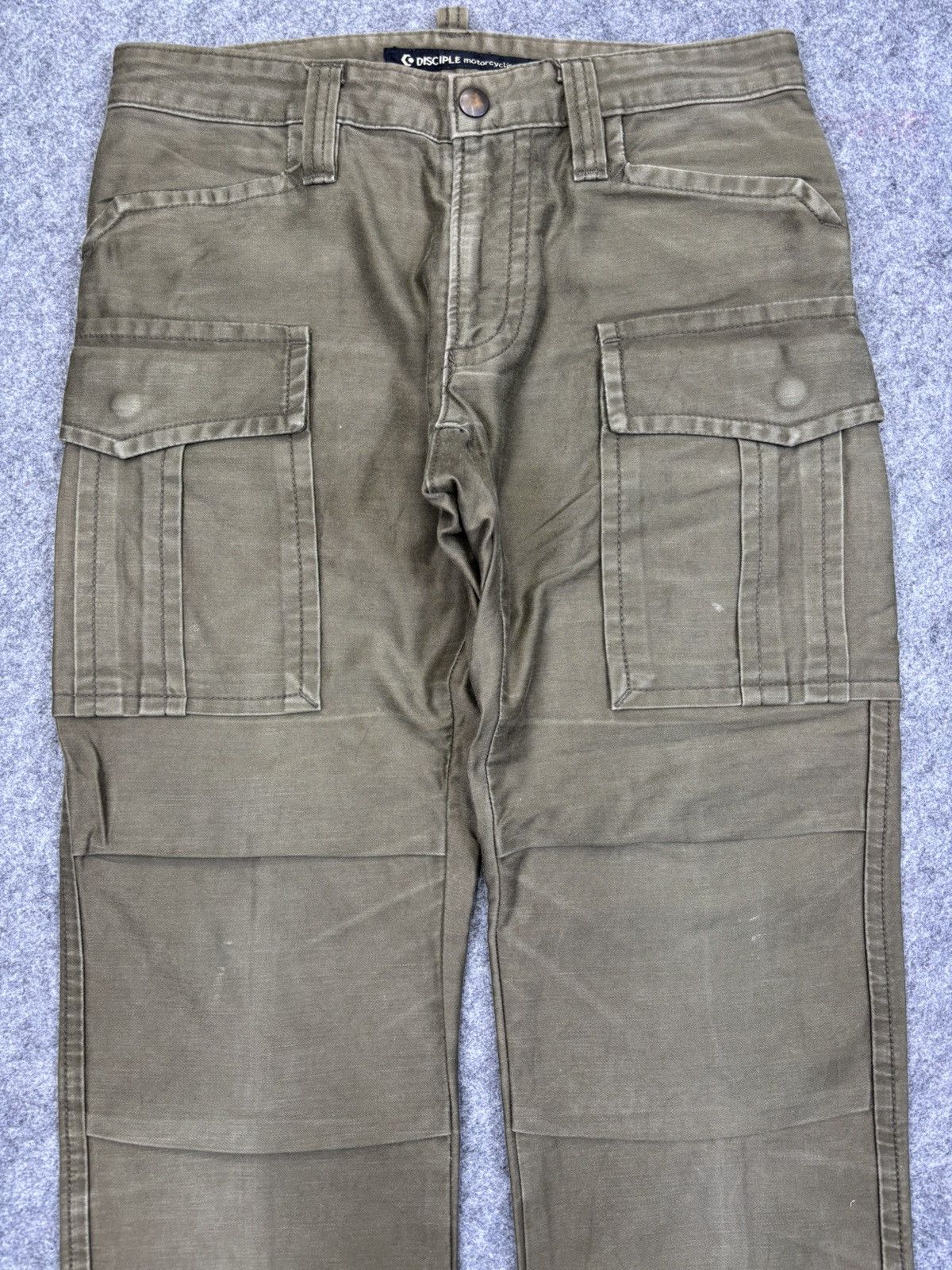 Japanese Brand DISCIPLE motocyclist Stylish Sturdy Cargo Biker Pant F739 Size US 29 - 3 Thumbnail