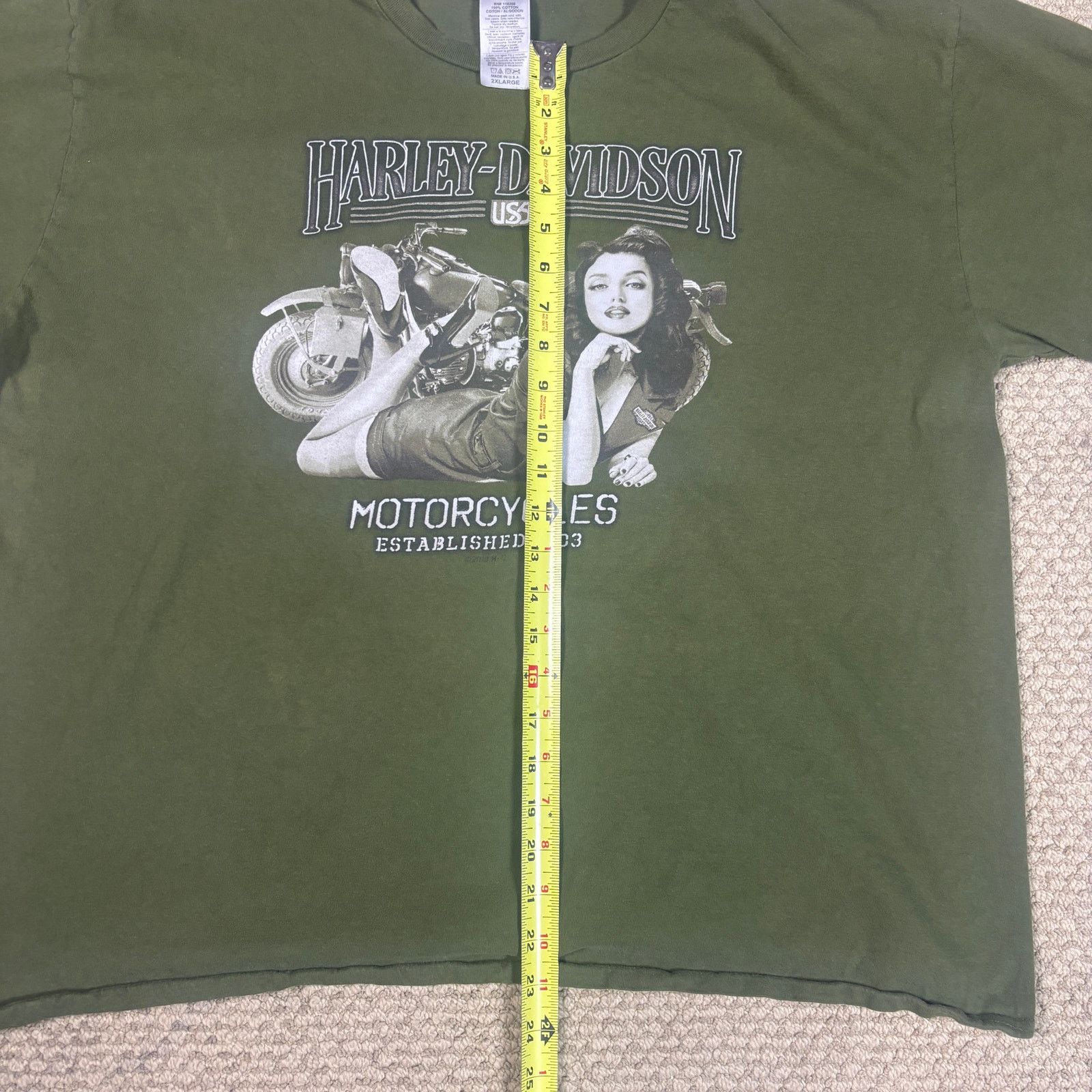 Harley Davidson Harley Davidson Motorcycles 2019 green tshirt XXL streetwear Size US XXL / EU 58 / 5 - 6 Thumbnail