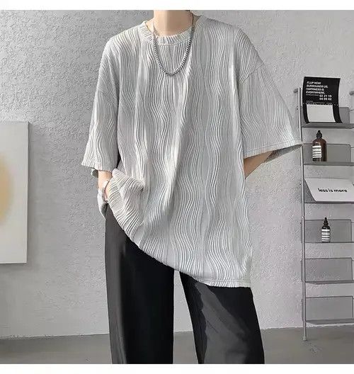 Japanese Brand Hirasawa x Eri 💎 Korean Wave Pleated Relaxed Tee T-shirt Size US XL / EU 56 / 4 - 5 Thumbnail