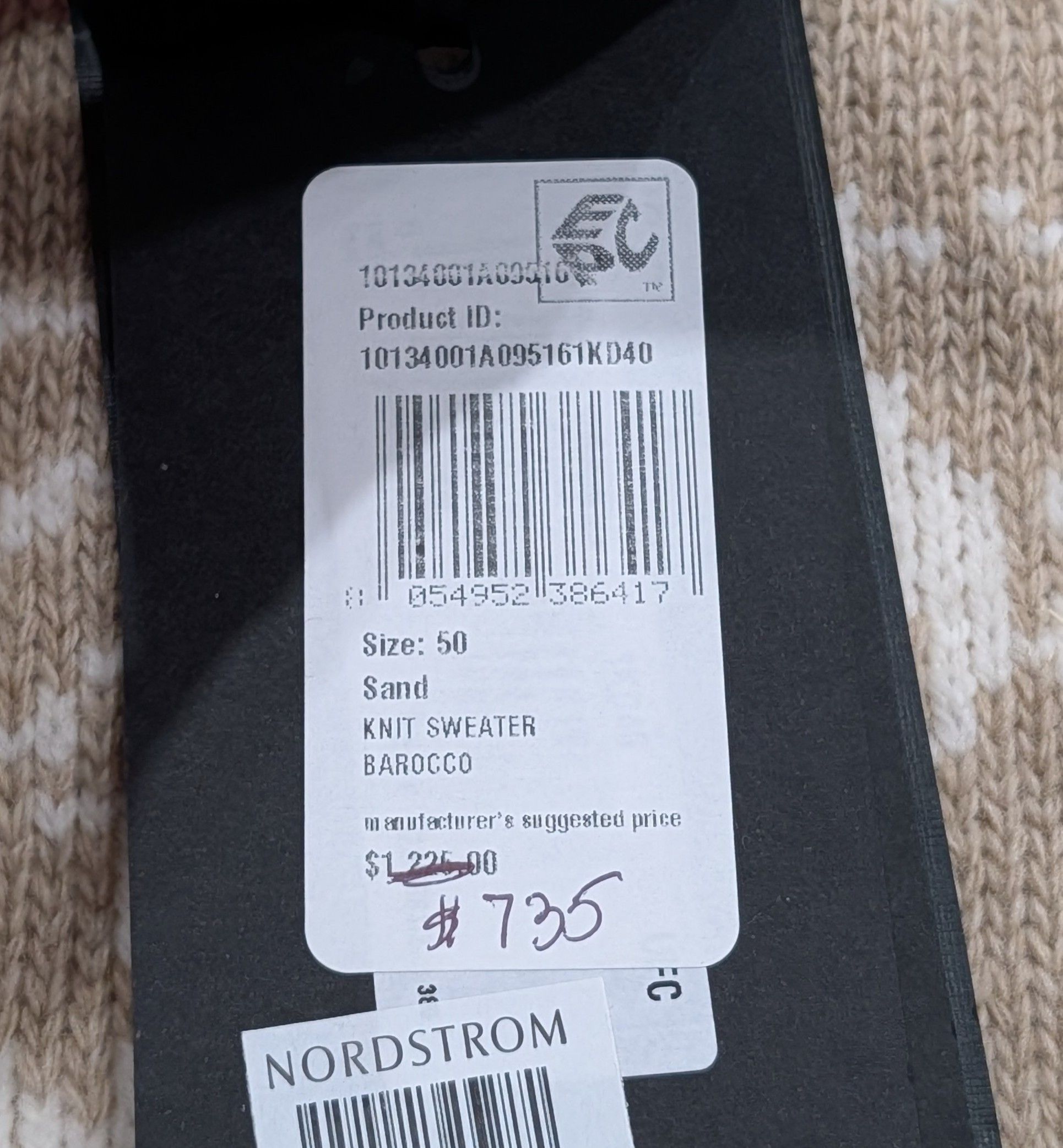 Versace VERSACE Barocco Wool Crewneck Sweater Sand 50 US Large Size US L / EU 52-54 / 3 - 9 Thumbnail
