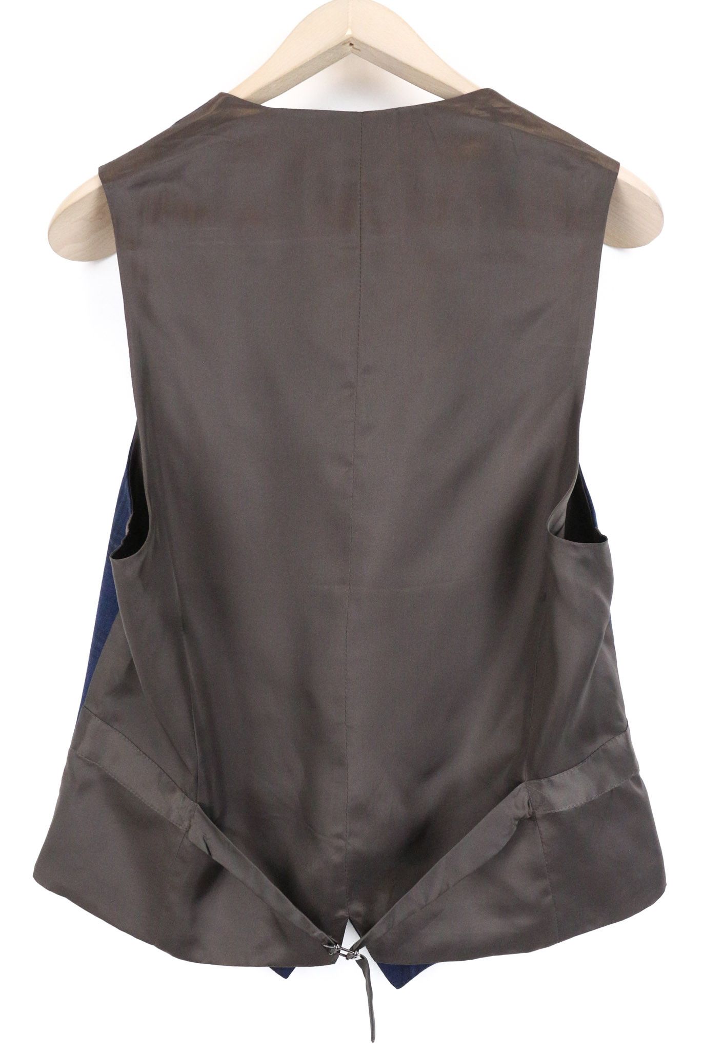 Suitsupply FERRARA UK38R Blue Wool Cashmere Checked Waistcoat 75692 Size 38R - 2 Thumbnail