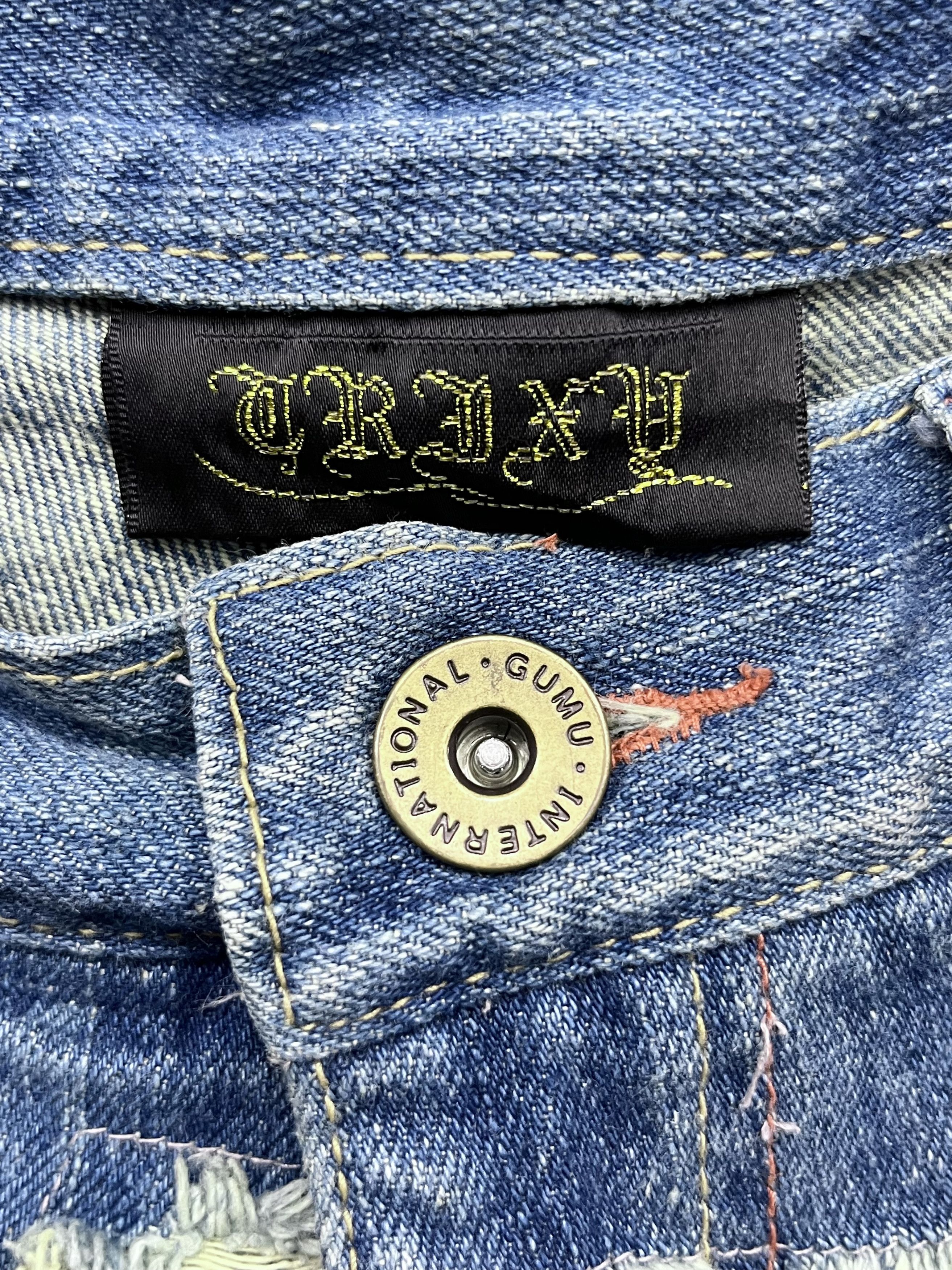 Grunt Style 🔥Grunge Studded Frayed Spliced Piercing Ripped Denim Shorts Size US 32 / EU 48 - 14 Thumbnail