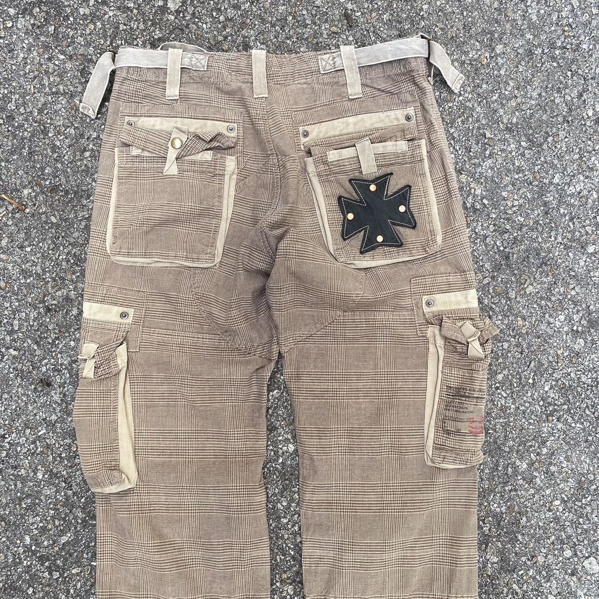 Beauty Beast Cargo Pants Checkered Multi Pocket Punk Style Grunge G-3 Size US 32 / EU 48 - 15 Thumbnail