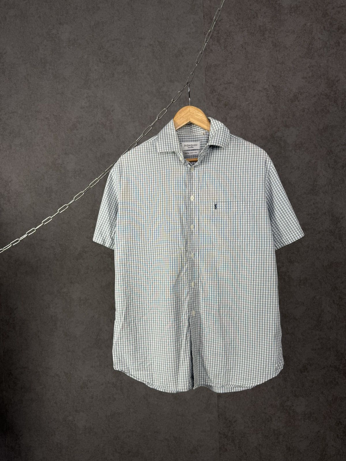 Yves Saint Laurent YSL Yves Saint Laurent vintage logo designer luxury shirt Size US L / EU 52-54 / 3 - 1 Thumbnail