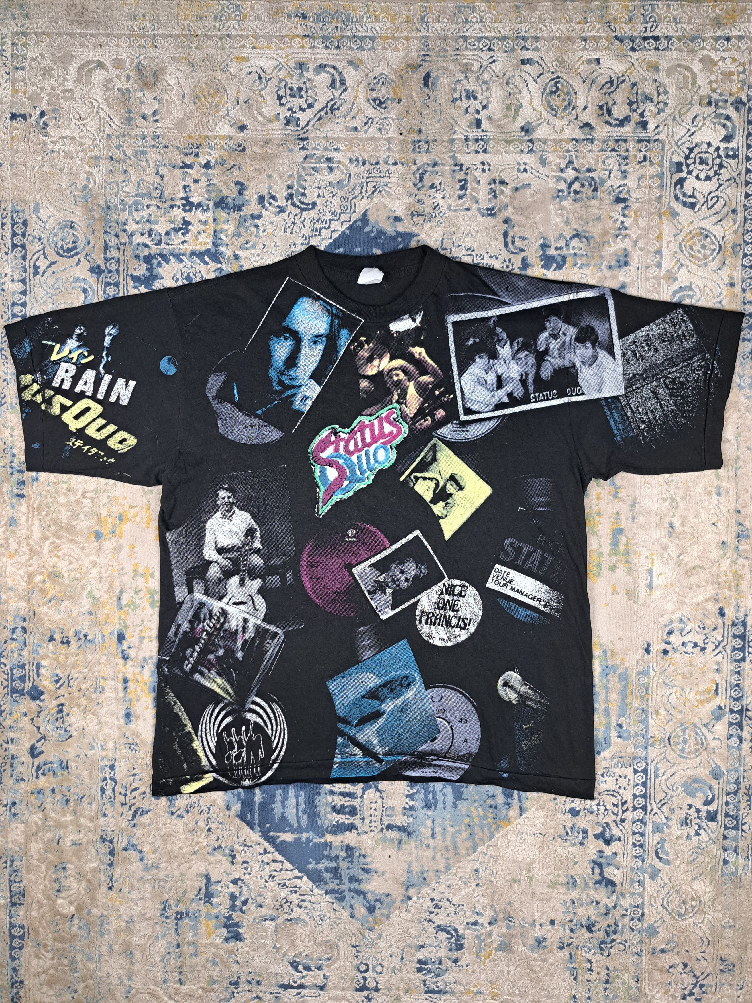 Band Tees Vintage 1991 Status Quo Fullprint Single Stitch Tee AOP Size US XL / EU 56 / 4 - 1 Thumbnail