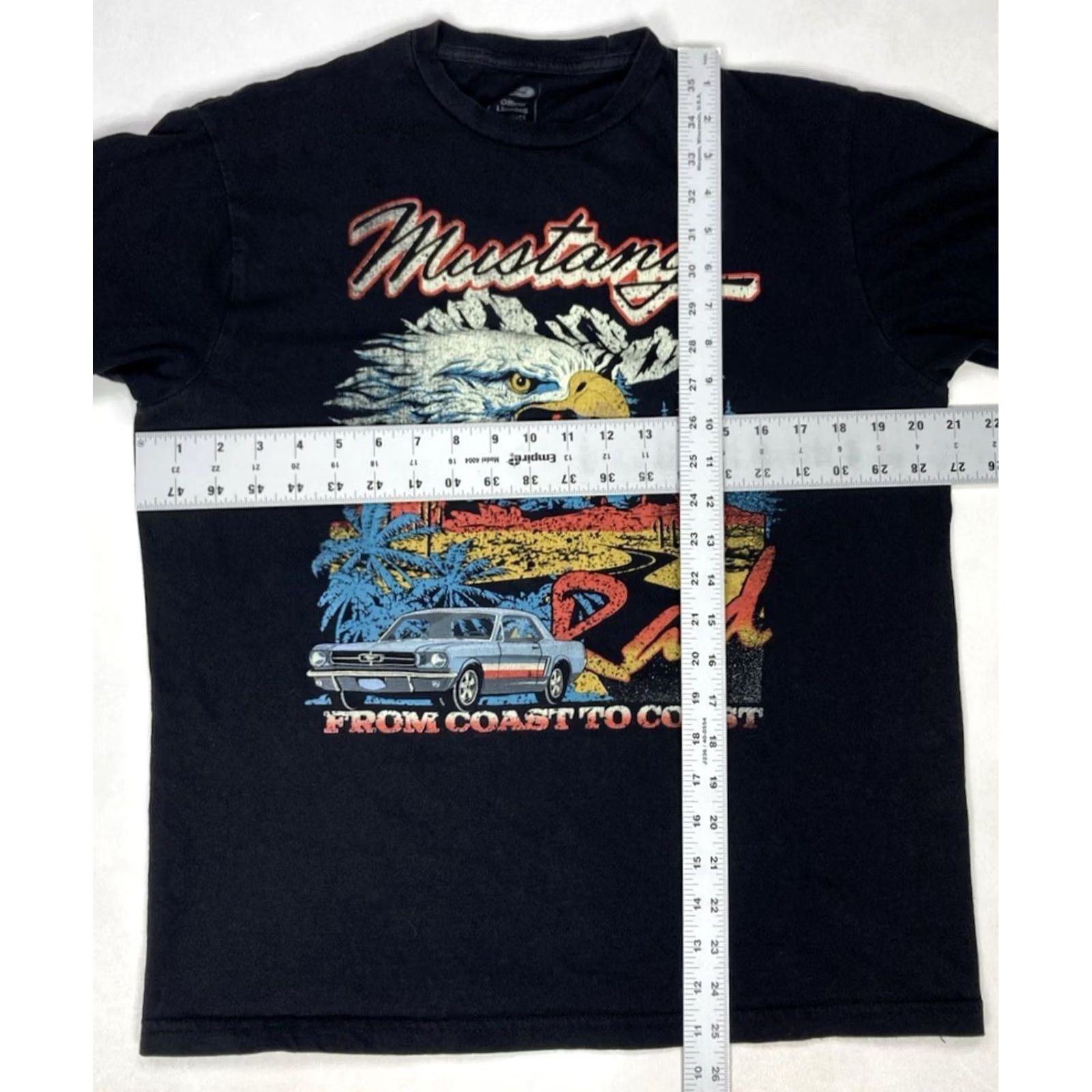 Ford FORD MUSTANG Retro Graphic T-shirt Women L Black Short Sleeve Size L / US 10 / IT 46 - 5 Thumbnail