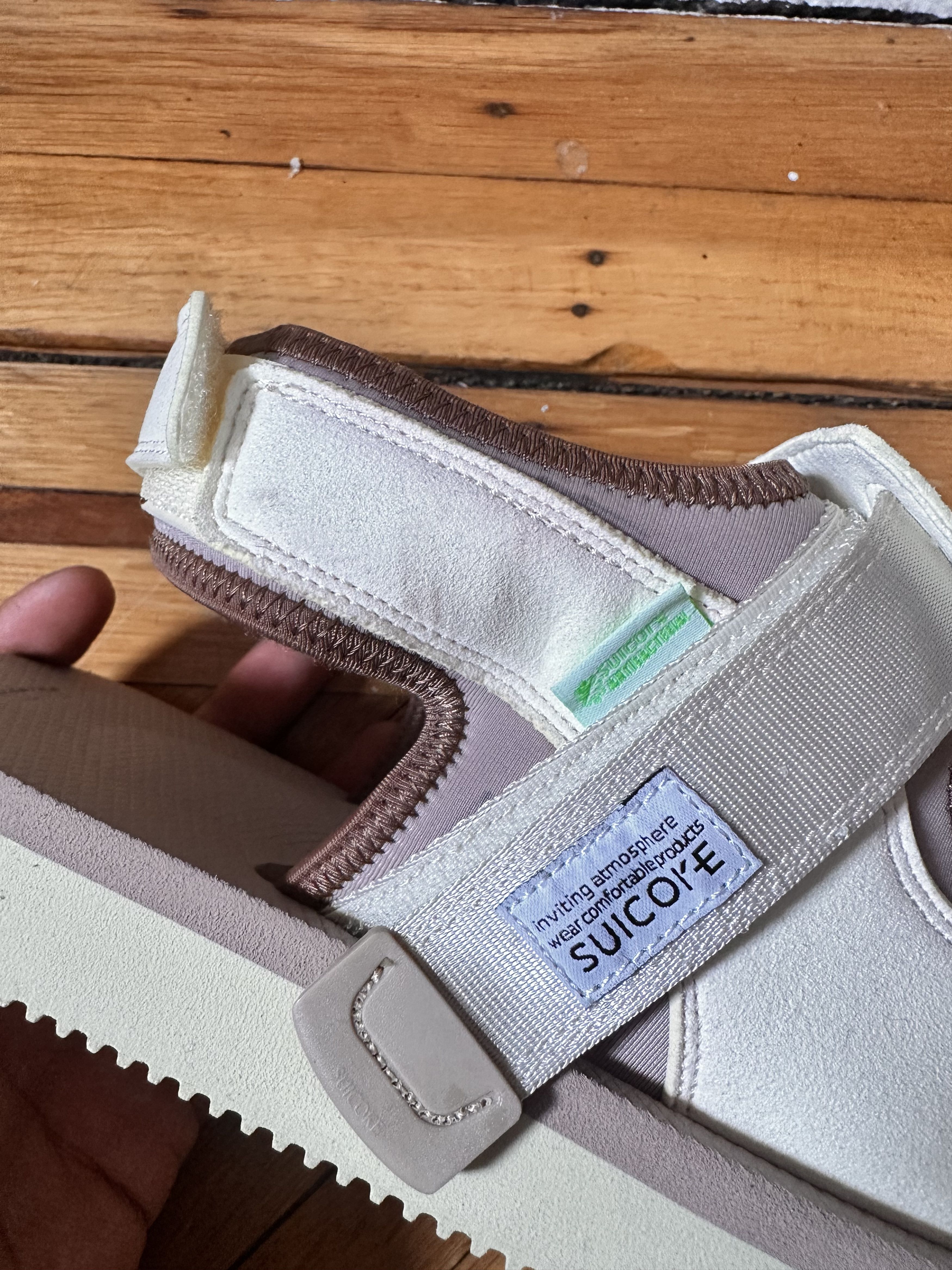 SUICOKE OFF WHITE WAS-4AB SANDALS SIZE 13