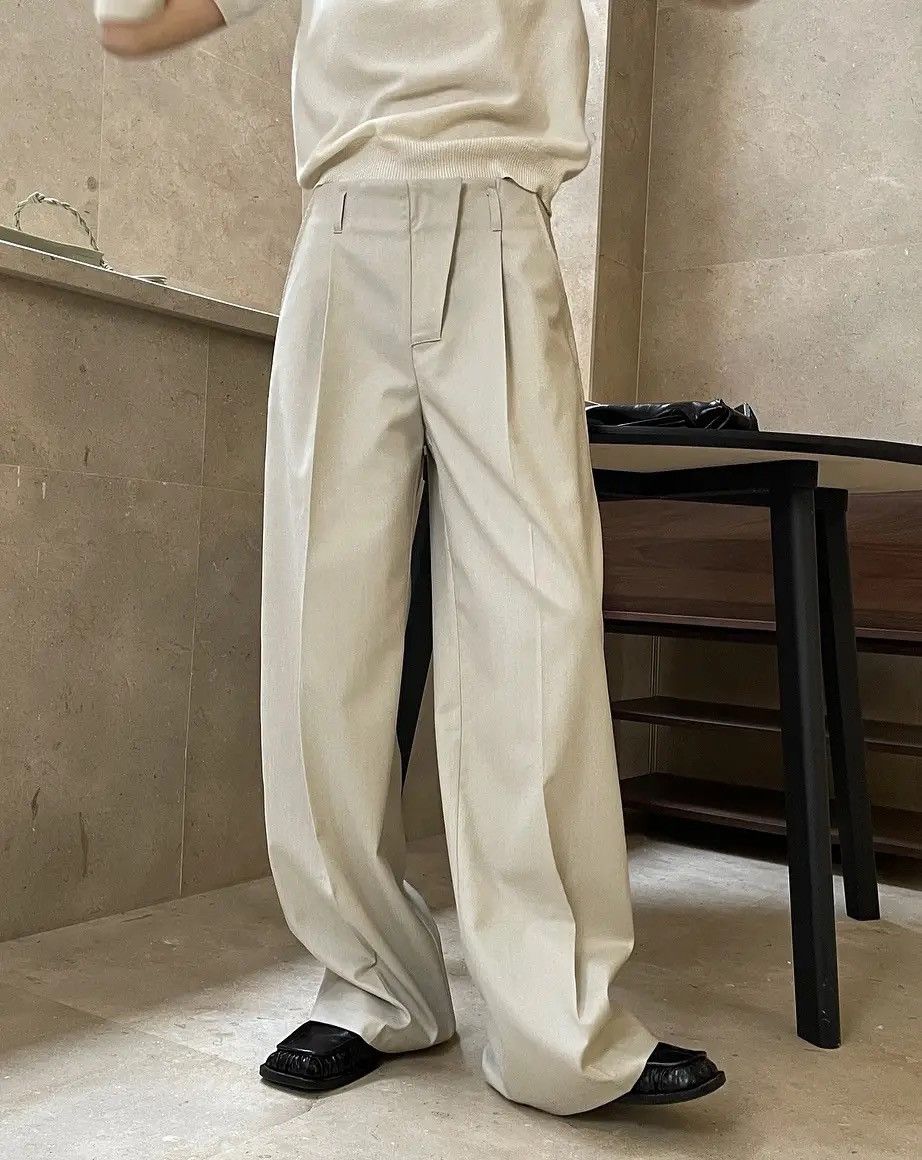 Designer × Vintage Casual Loose Wide Leg Solid Pants Trousers Size US 30 / EU 46 - 1 Thumbnail