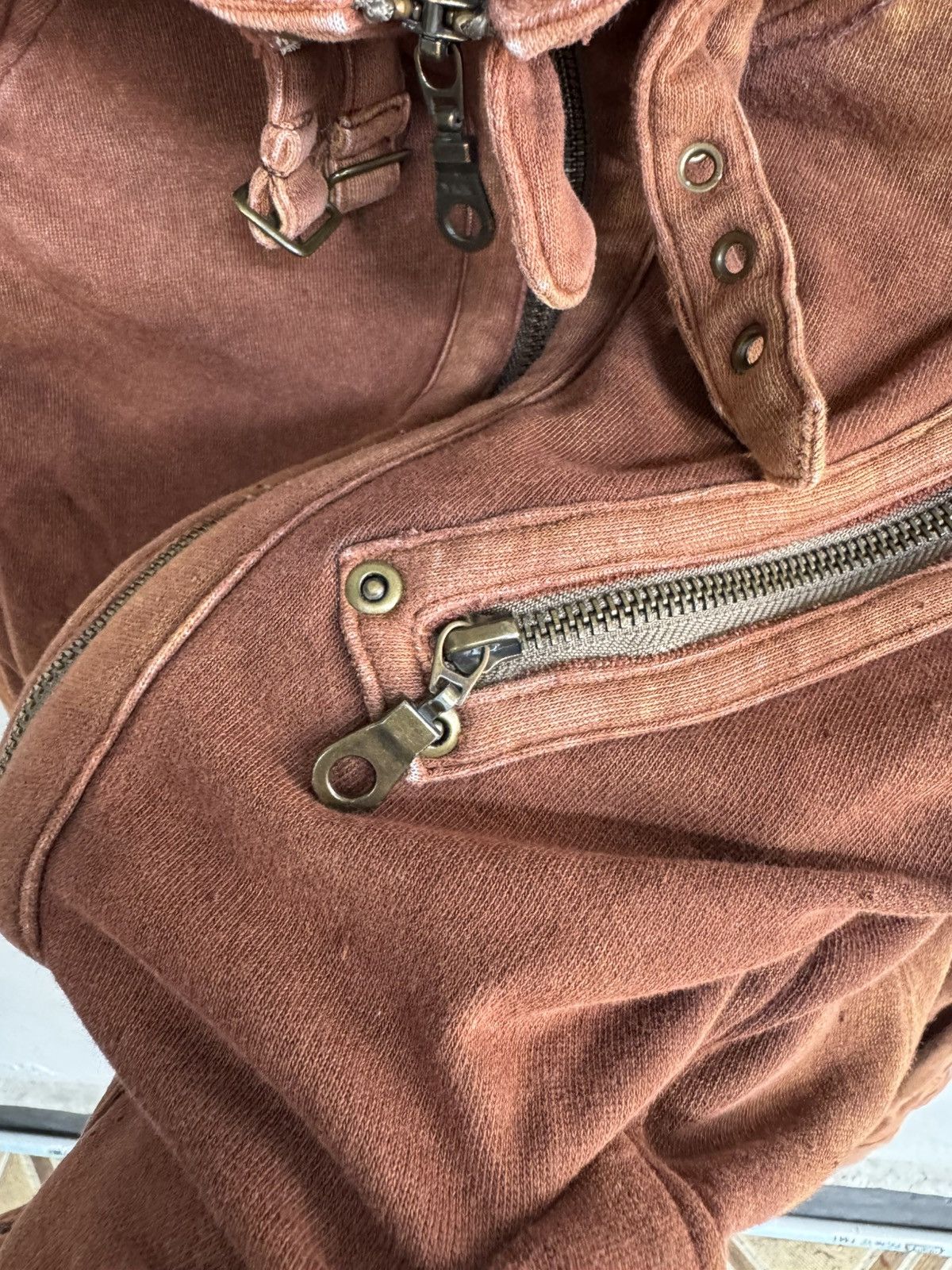 Japanese Brand VINTAGE Y2K BROWN ZIP-UP HOODED SWEAT JACKET JAPANESE STYLE Size US S / EU 44-46 / 1 - 3 Thumbnail