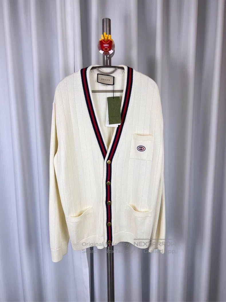 Gucci Gucci Embroidered double G logo striped gold buckle knitte Size XL / US 12-14 / IT 48-50 - 1 Thumbnail