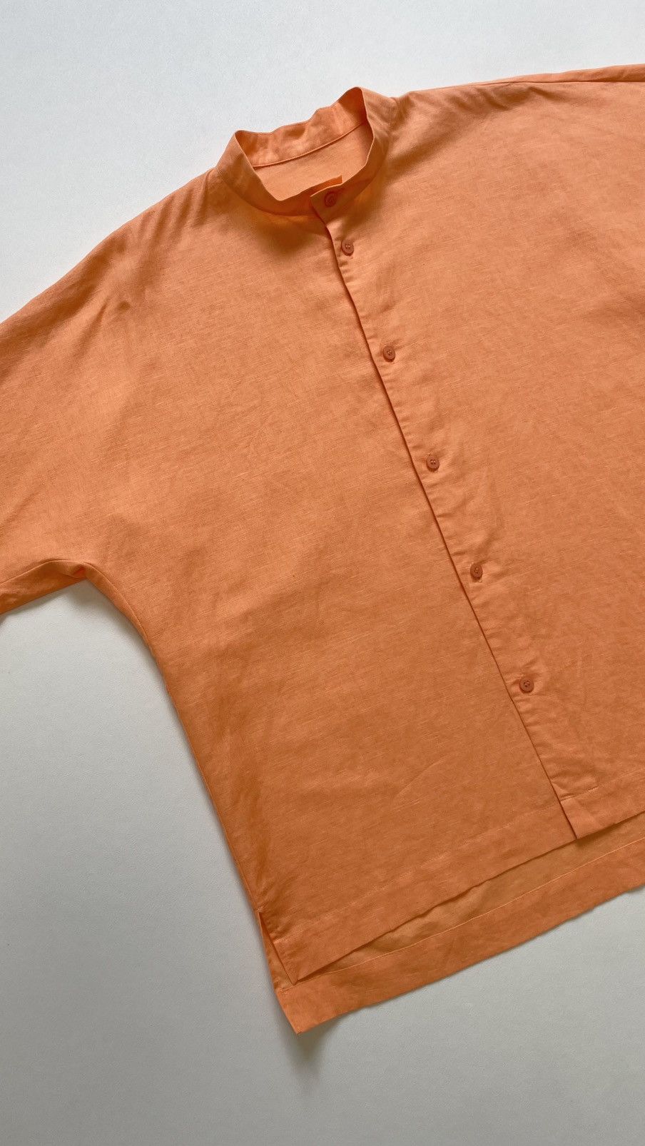 Pleats Please Issey Miyake Coral Orange Curved Sleeve Shirt Size US M / EU 48-50 / 2 - 3 Thumbnail