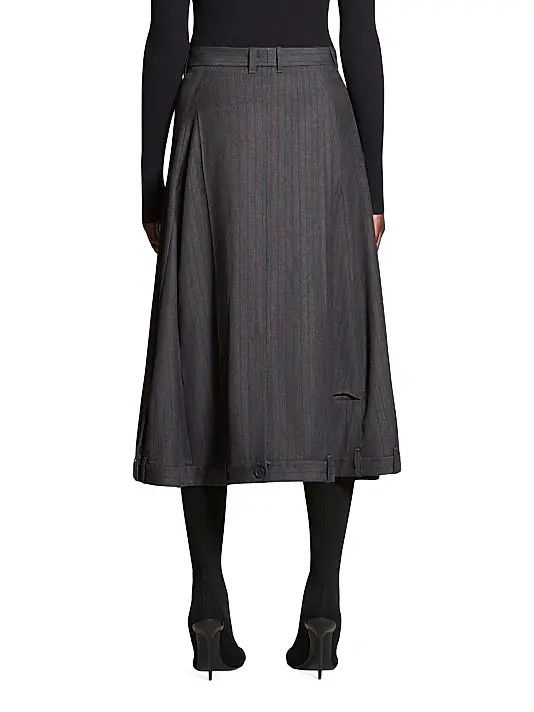 Balenciaga o1y0625 Midi Skirt in Dark Gray Size 27" / US 4 / IT 40 - 5 Thumbnail
