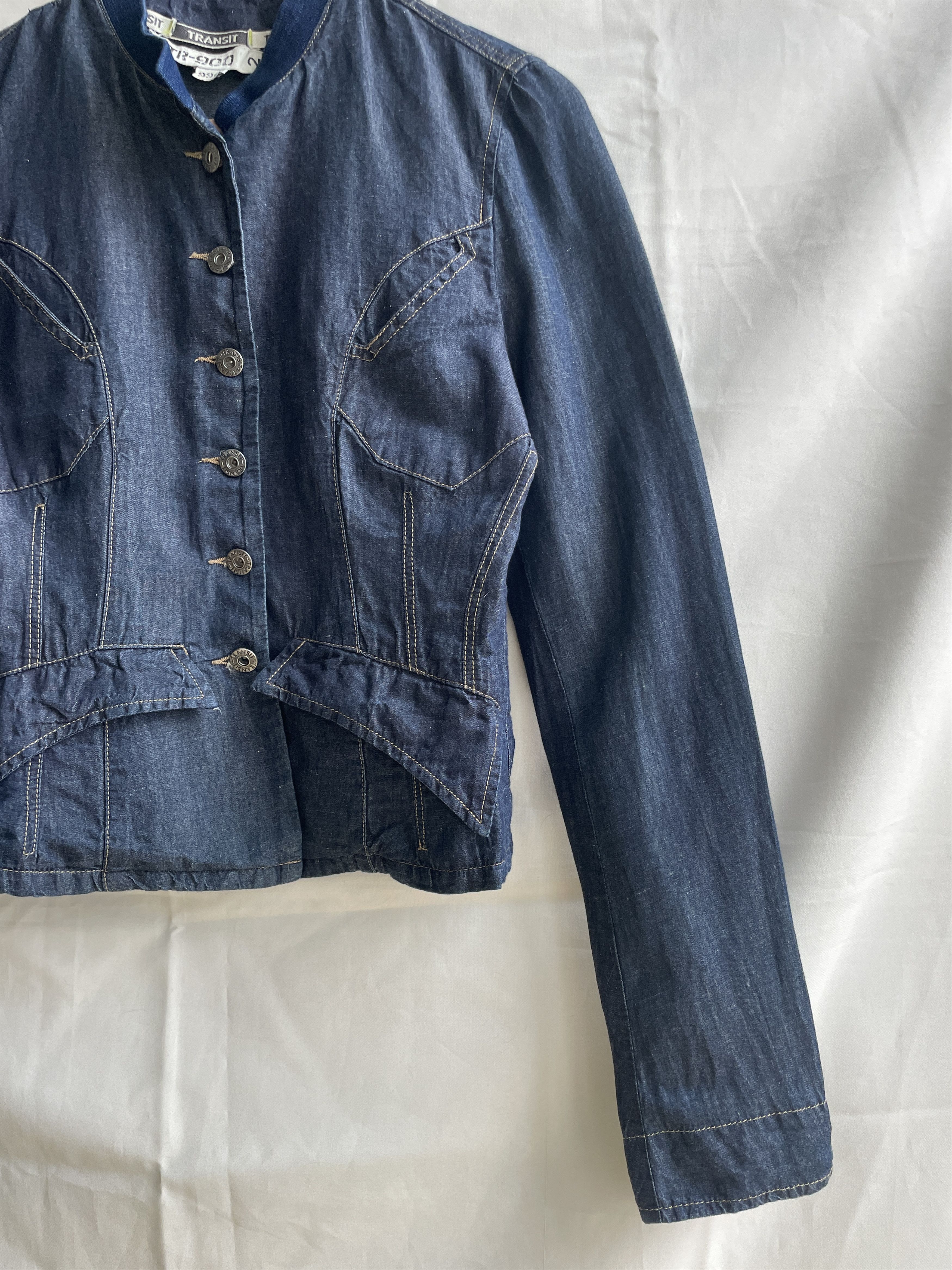 Transit Transit Par Such TR-900 Cotton Linen Denim Jacket Size 2 Size M / US 6-8 / IT 42-44 - 5 Thumbnail