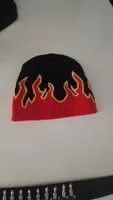 High Sport Fire Flame Black / Red Graphic Beanie S Size◆4 Size ONE SIZE - 2 Thumbnail