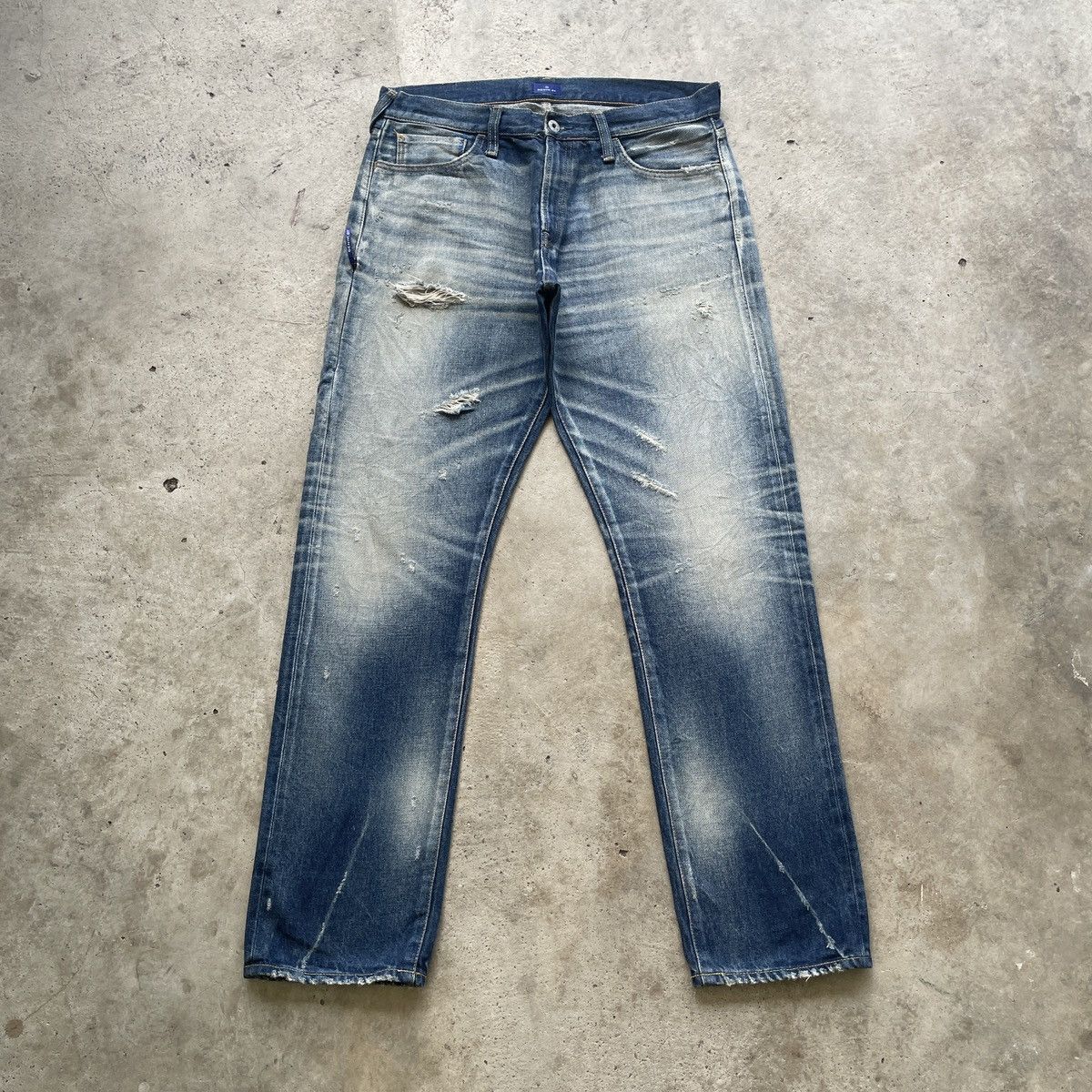 Japanese Brand W35 Vintage Japan Selvedge Faded Jeans Pants Stonewash Denim Size US 35 - 1 Thumbnail