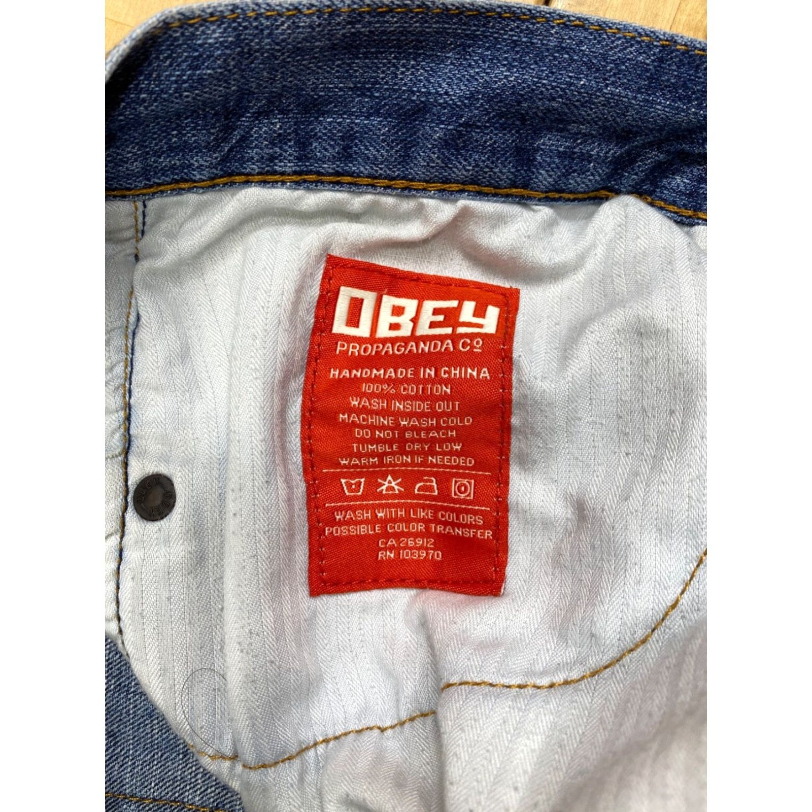 Obey OBEY Denim Jeans Mens 32x27 Blue Slim Straight Casual Skate Denim Jeans Obey Mens 32 Blue Slim Straight Pants Size US 32 / EU 48 - 5 Thumbnail