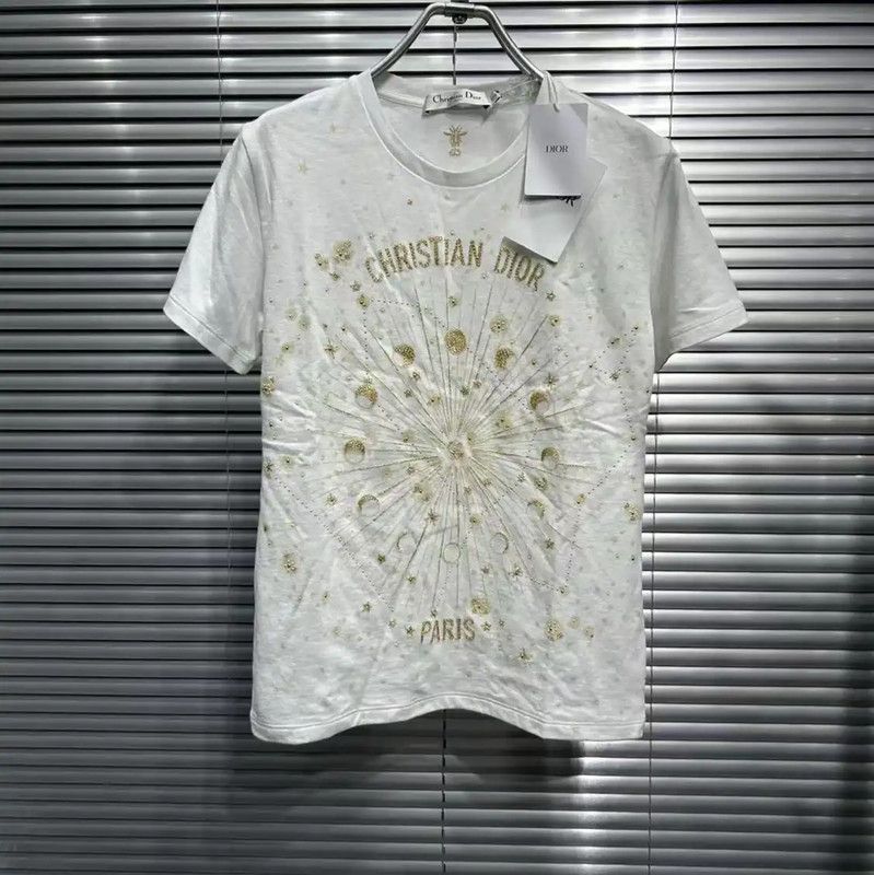 Dior Dior Summer Cream Cotton T-Shirt 0089 Size S / US 4 / IT 40 - 1 Thumbnail