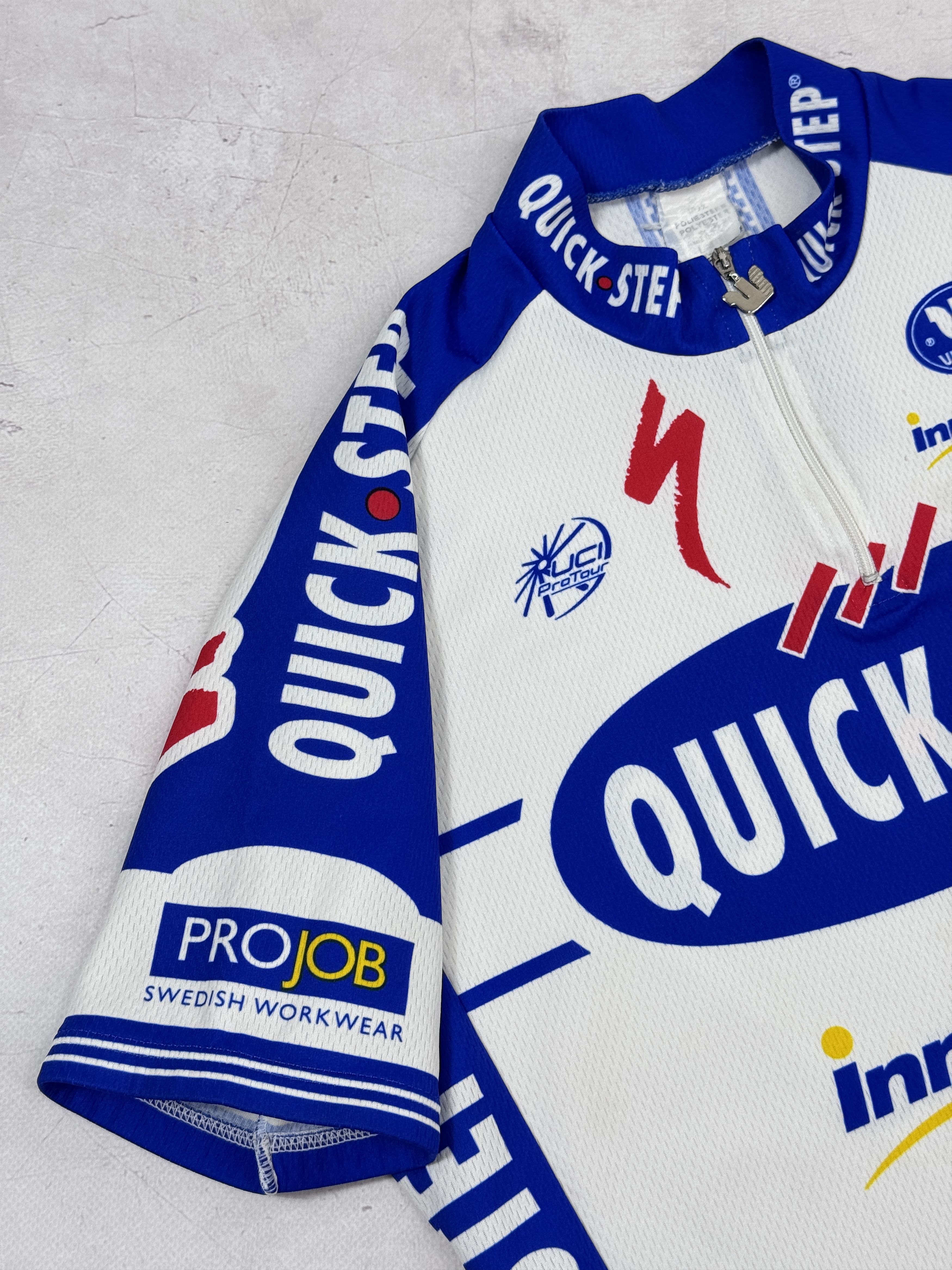 Sports Specialties Vintage Vermarc Quick Step Innergetic Peugeot Cycling Jersey Size US L / EU 52-54 / 3 - 6 Thumbnail