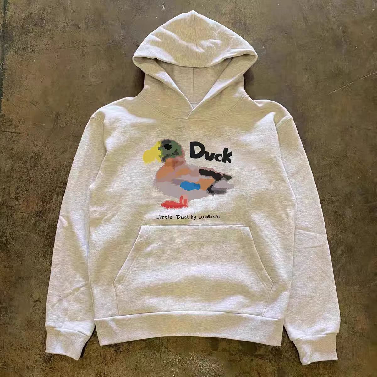 Japanese Brand × Vintage Gray washed retro cartoon duck print cotton hoodie Size US L / EU 52-54 / 3 - 1 Thumbnail