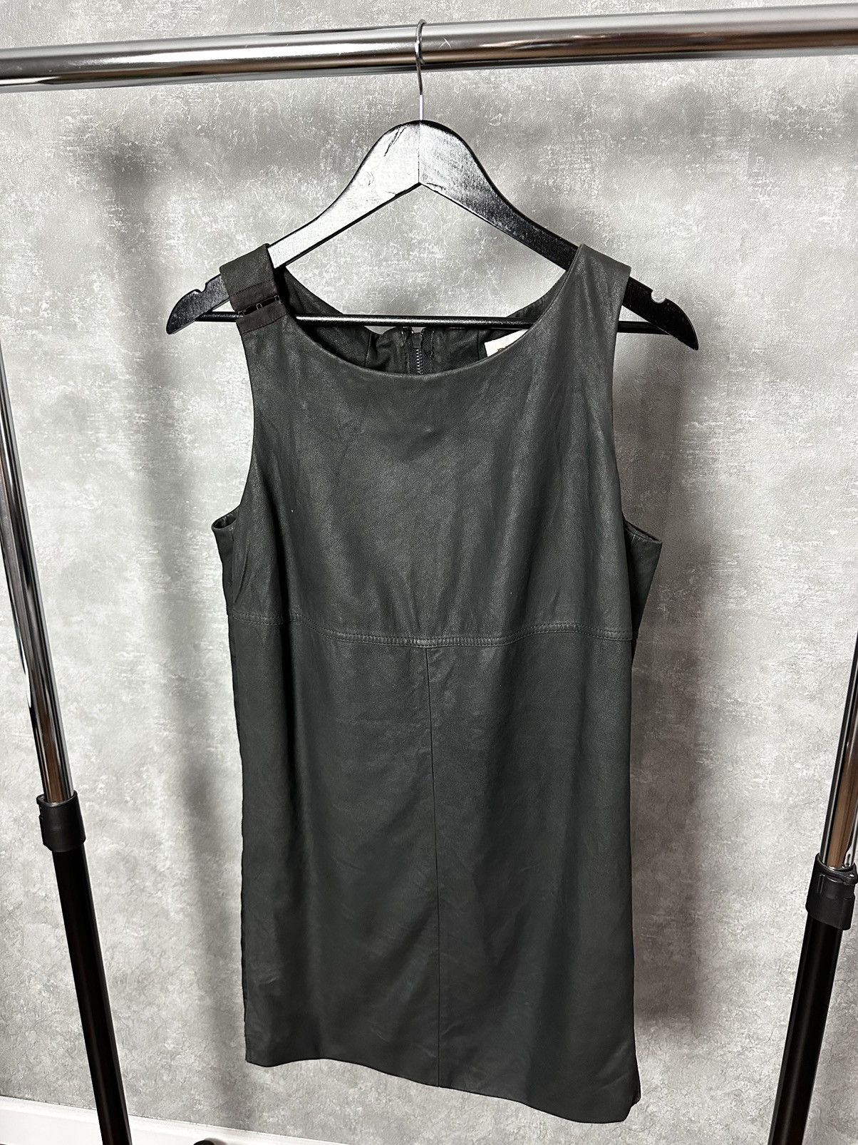 image of Avant Garde x Diesel Vintage Diesel Leather Black Sleeveless Zip Dress, Women's (Size Small)