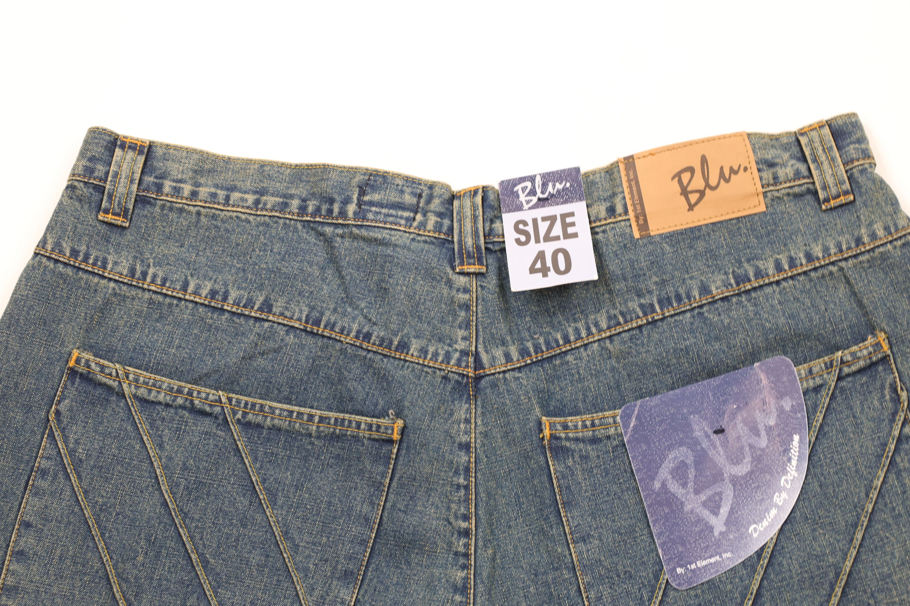 Vintage Deadstock Vintage 90s Y2K Streetwear Denim Jean Shorts Blue Size US 36 / EU 52 - 10 Thumbnail