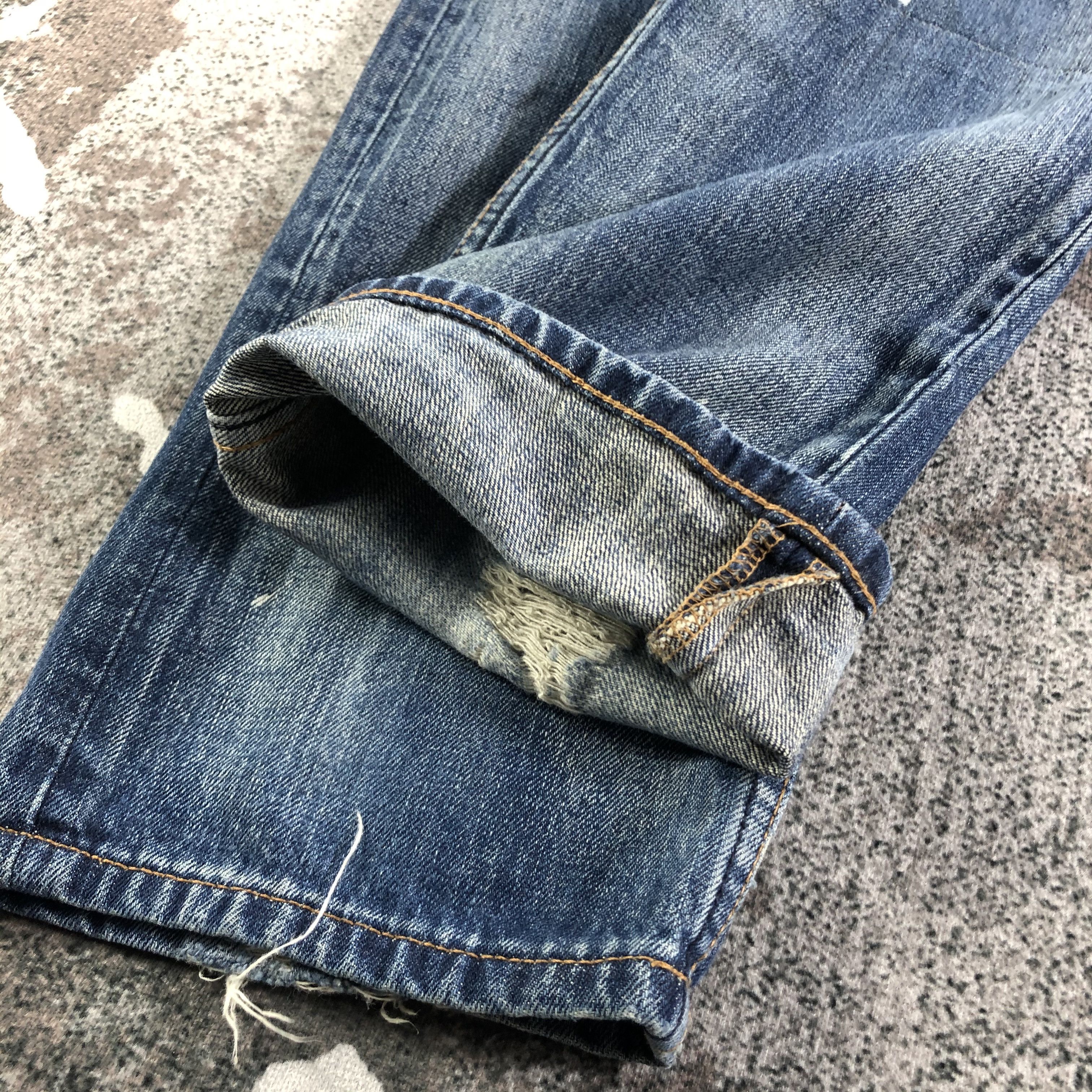 Japanese Brand Stooge & Co Jeans Distressed Denim KJ2695 Size US 33 - 7 Thumbnail