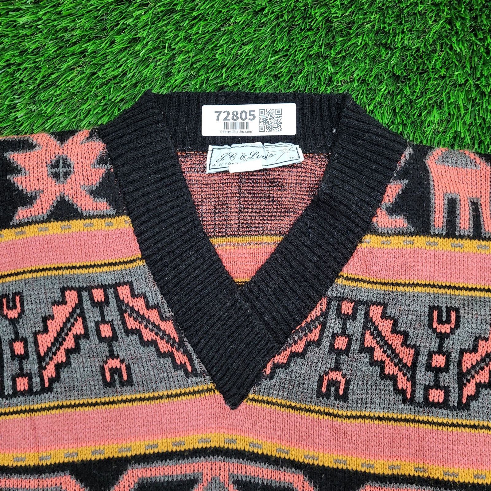 Other Vintage Tribal Sweater Womens S/M 18x25 USA Size M / US 6-8 / IT 42-44 - 10 Thumbnail