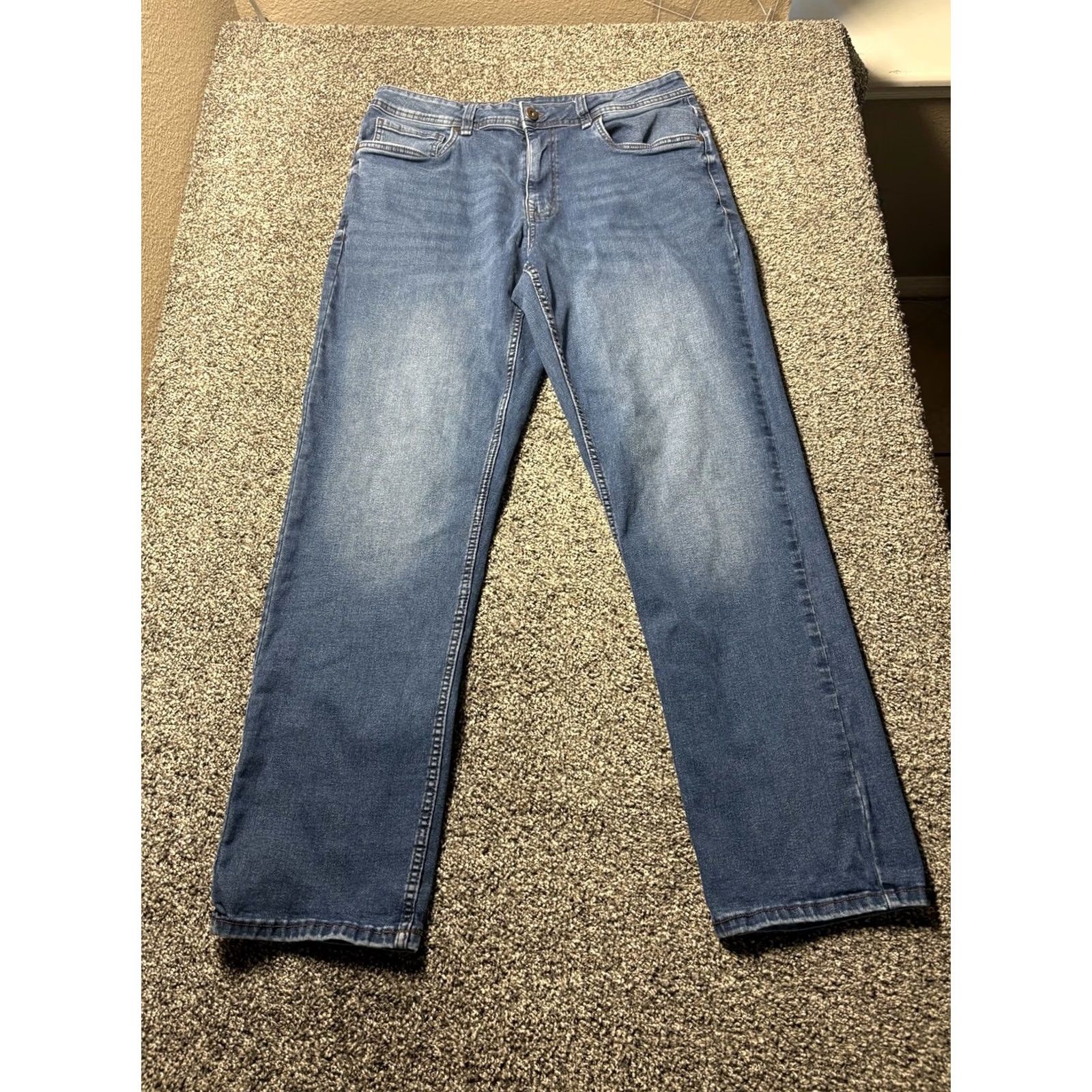Vintage The Perfect Jean NYC Jeans Mens 35 Blue 35x32 Slim Thick Thicc Size US 35 - 2 Thumbnail