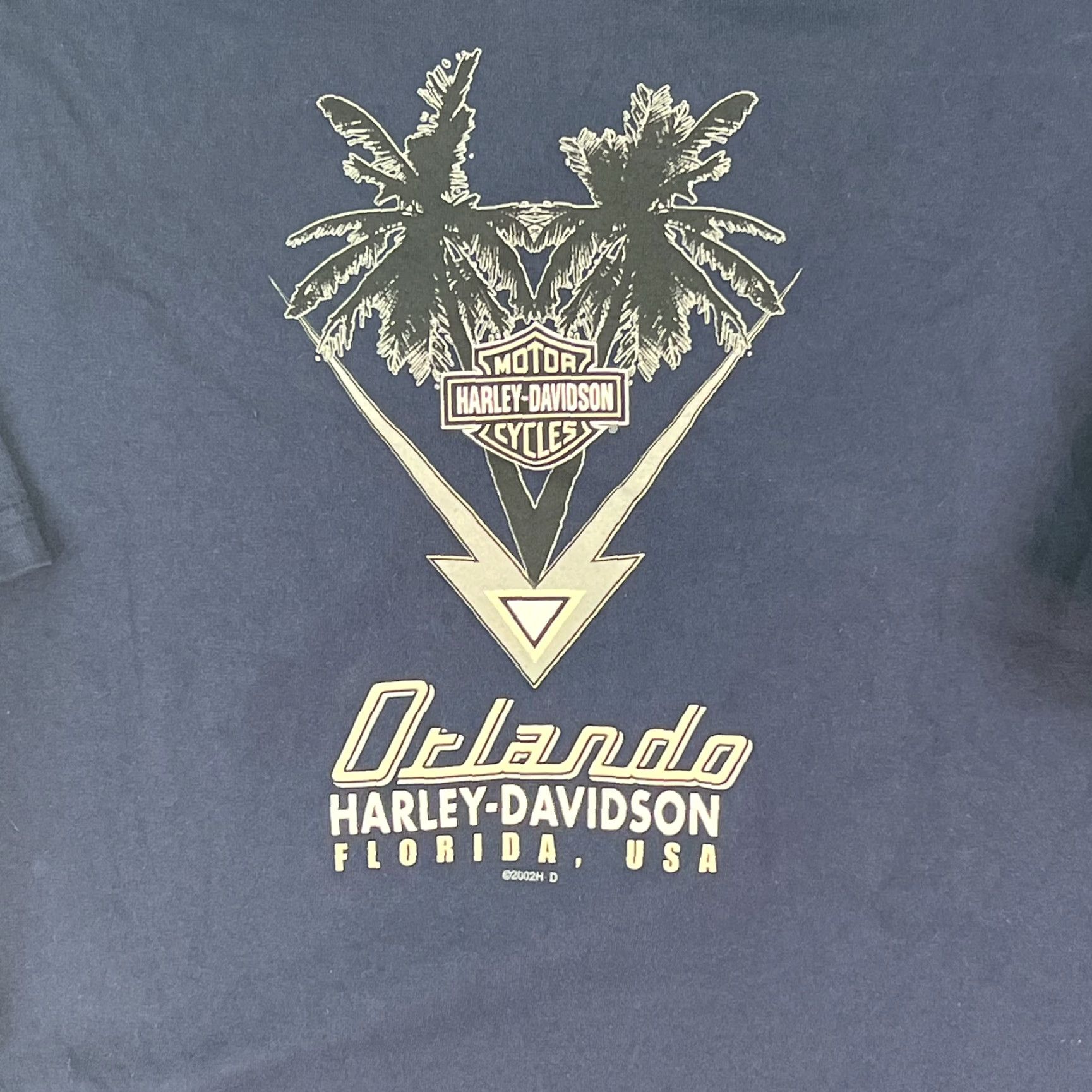 Harley Davidson VTG Harley Davidson American Motor Cycles Orlando Fl USA Mens Blue Tee XL Size US XL / EU 56 / 4 - 2 Thumbnail