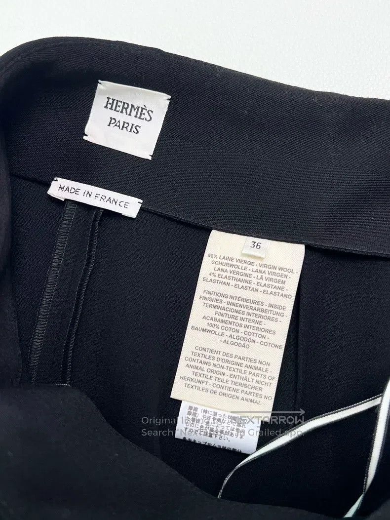 Hermes Hermes Black high-waisted wide-leg pants Size 24" / US 00 / IT 34 - 3 Thumbnail