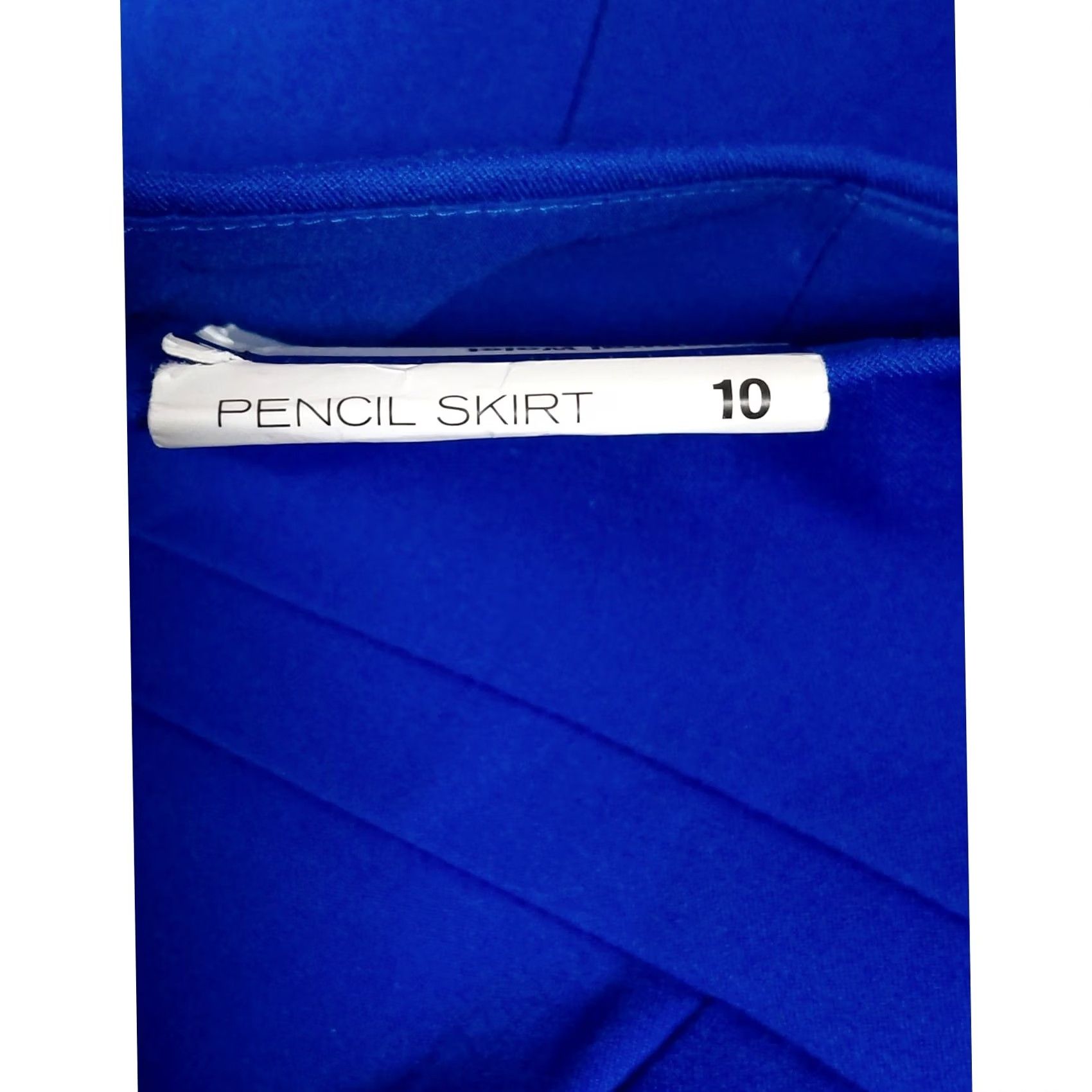 Express NWT EXPRESS Pencil Skirt Blue Solid Women Size 10 Skirt Knee Length Zip Stretch Spring Fall Business Casual Womens Blue Pencil Skirt NWT EXPRESS Size 32" / US 10 / IT 46 - 5 Thumbnail