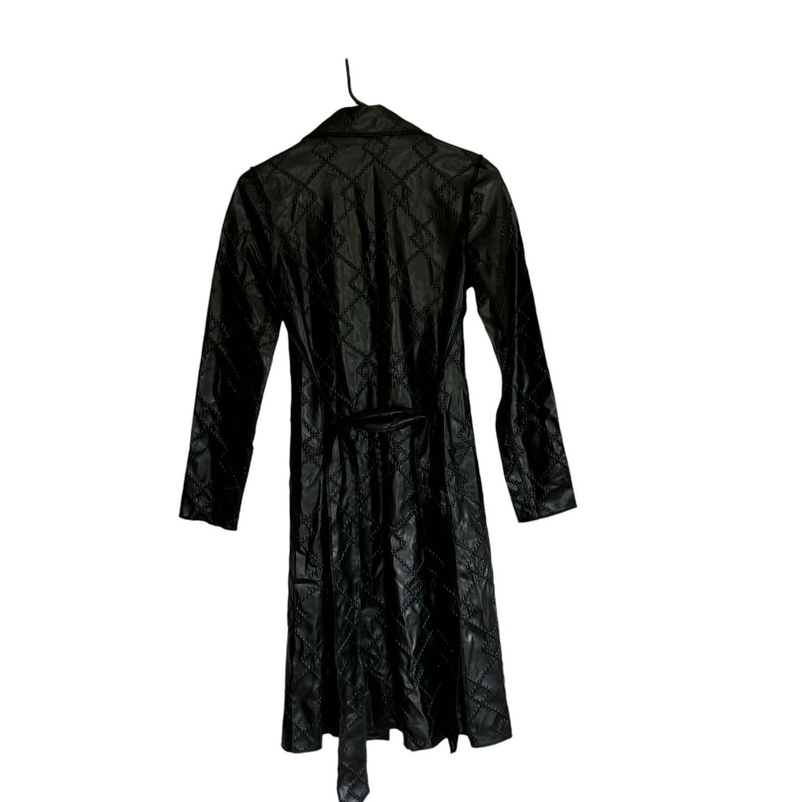 Trina Turk Trina Turk Petite Black Quilted Long Jacket Designer Matrix Size S / US 4 / IT 40 - 8 Thumbnail