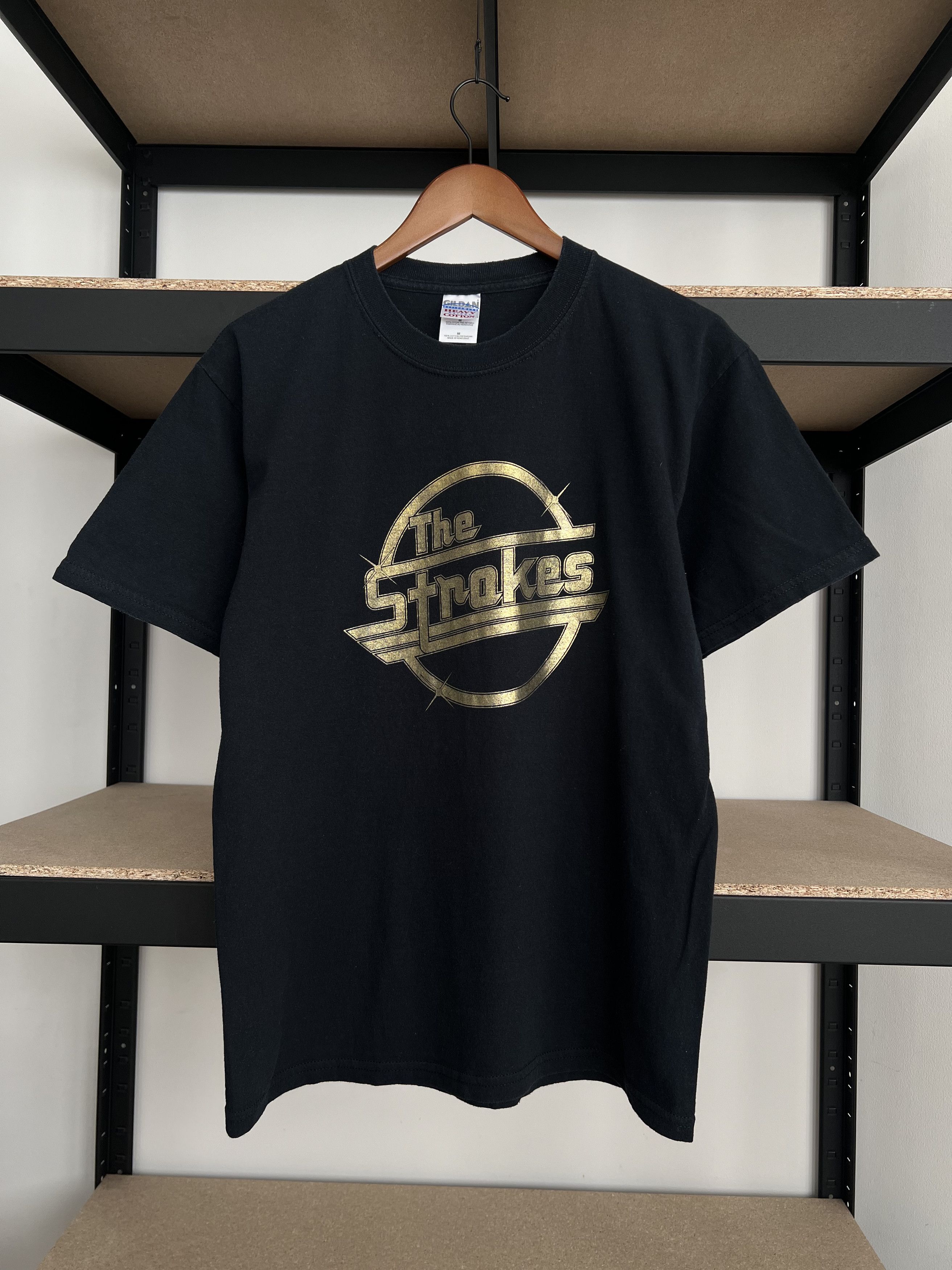 image of Band Tees x Rock T Shirt Vintage 2000S The Strokes Indie Rock Band Black T-Shirt (Size Medium)