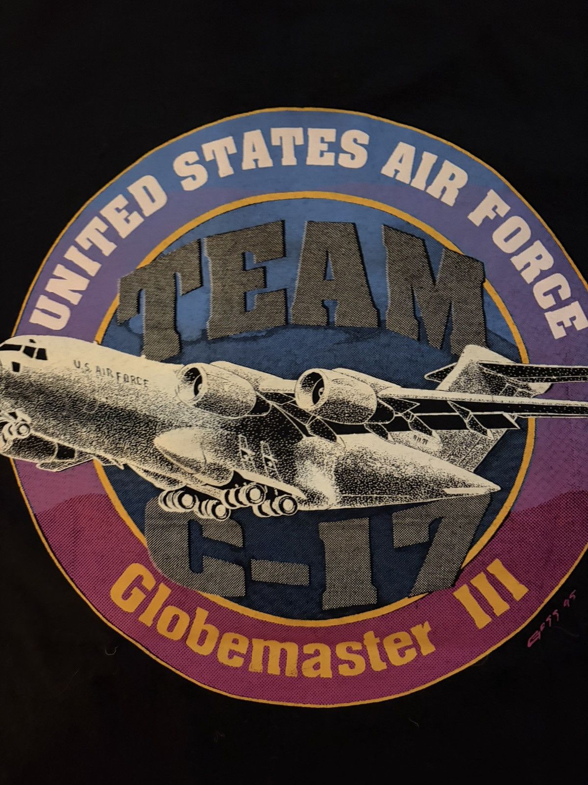 Hanes 90s Single Stitch US Air Force Shirt Size US L / EU 52-54 / 3 - 5 Thumbnail