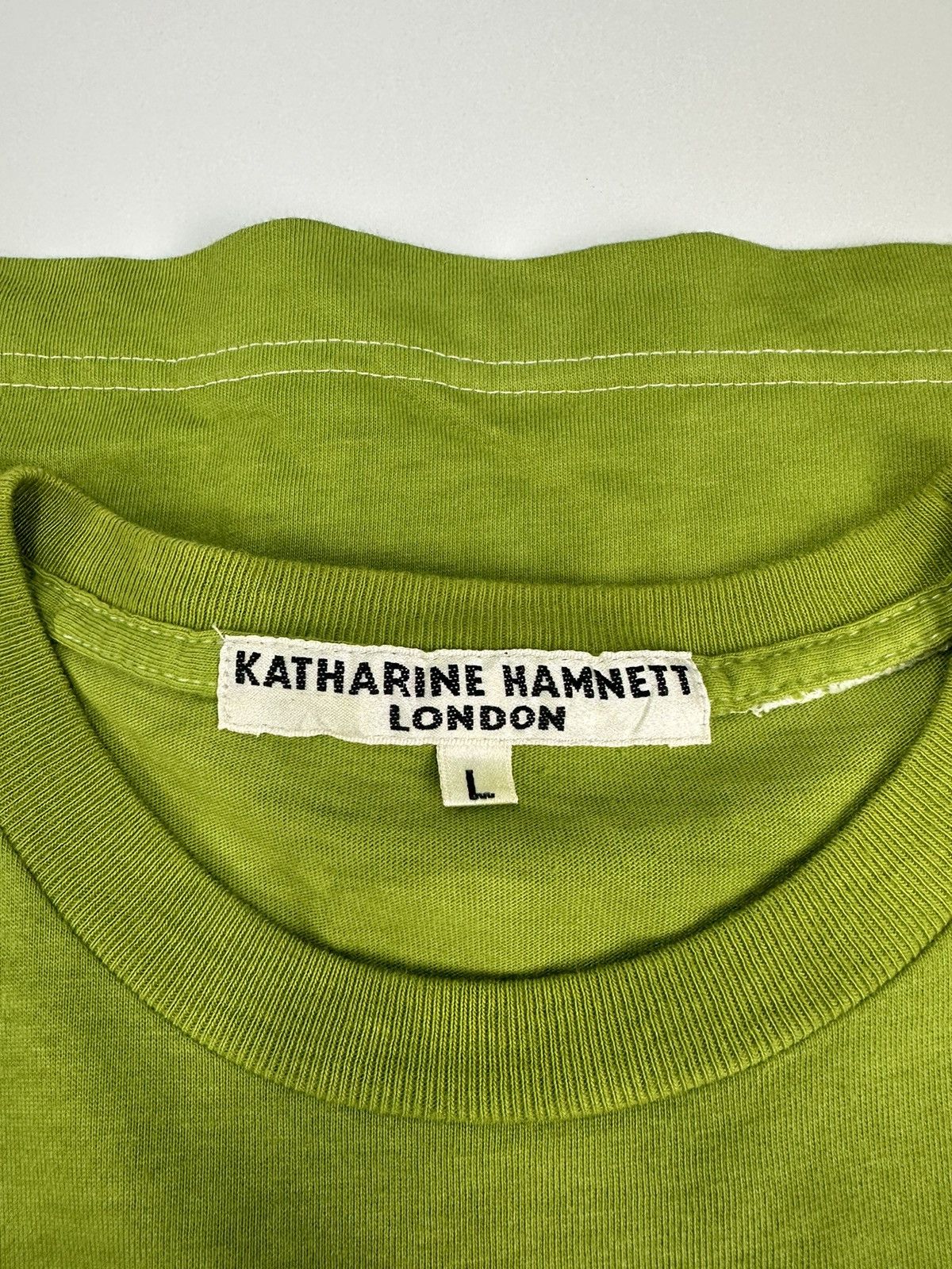 Designer × Katharine Hamnett London × Vintage Vintage Katharine Hamnet London Bleach Faded Tshirt A594 Size US L / EU 52-54 / 3 - 8 Thumbnail