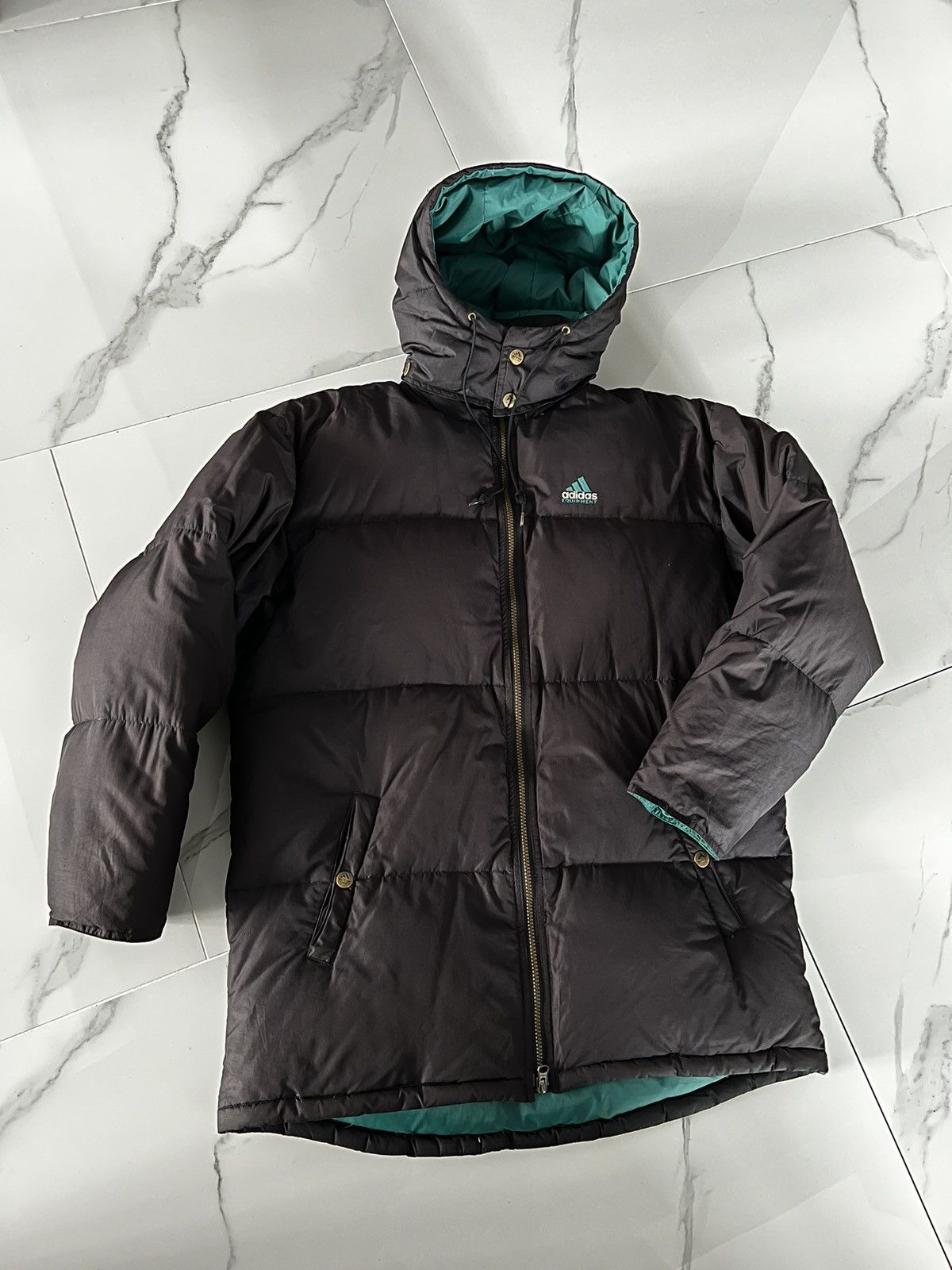 Adidas Vintage 90s Adidas Equipment down puffer jacket mens size M Size US M / EU 48-50 / 2 - 2 Thumbnail