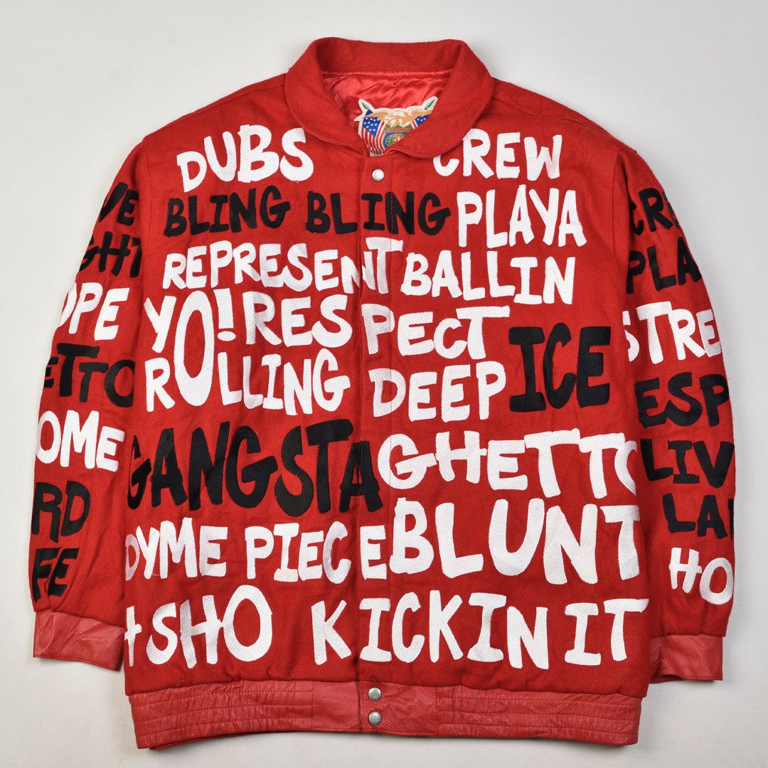 image of Jeff Hamilton Rap Varsity Bomber Red, Men's (Size 2XL)