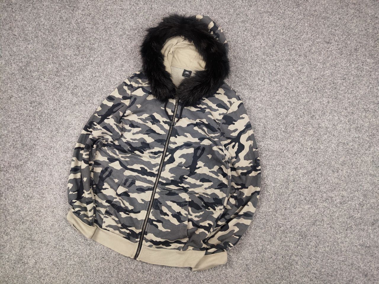 Vtg Japan Camo If Six Was Nine l.g.b. Style Fur Zip Hoodie