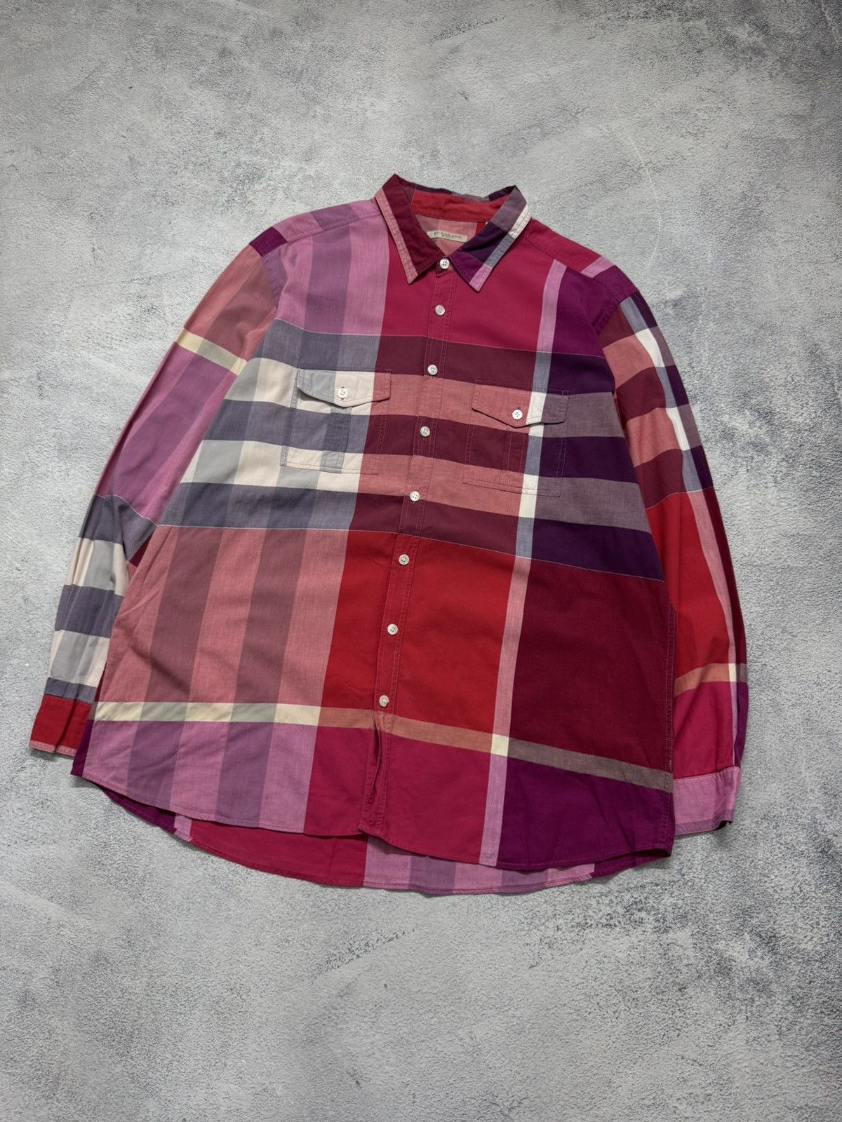 Burberry Vintage Y2k Luxury Burberry Brit Red Button-Up Shirt Size US XL / EU 56 / 4 - 5 Thumbnail